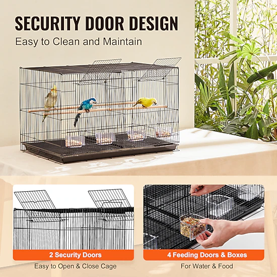 HONGGE Small Cage for Canaries, Cockatiels, Lovebirds, and Budgies