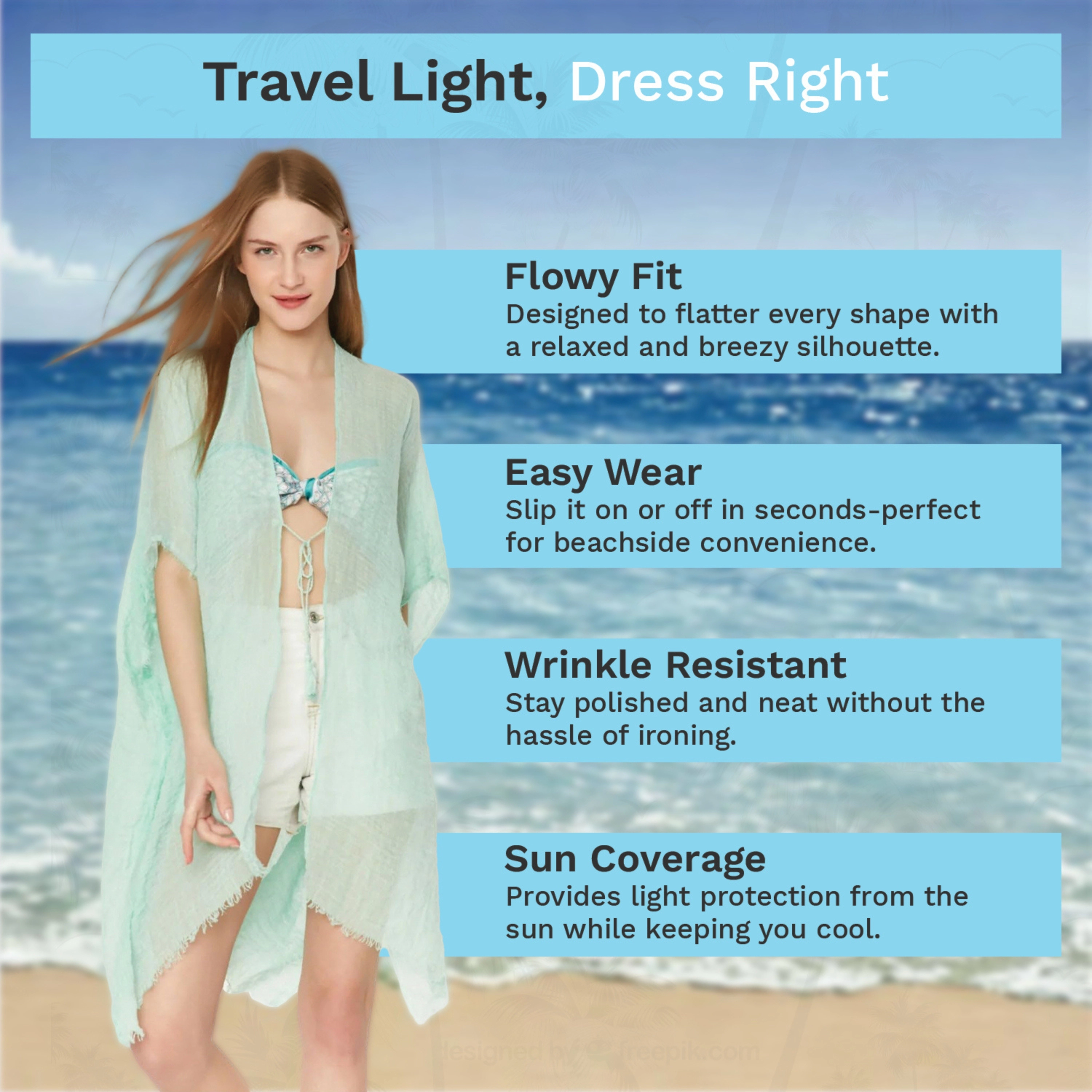 Wear Sierra Womens Lightweight Beach Cover -Up