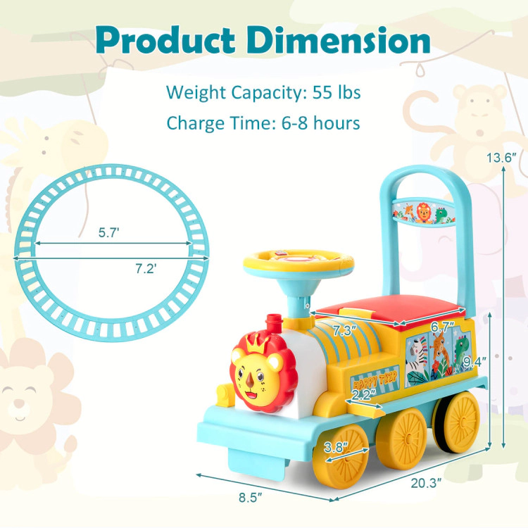 Hivvago 6V Electric Kids Ride On Car Toy Train with 16 Pieces Tracks