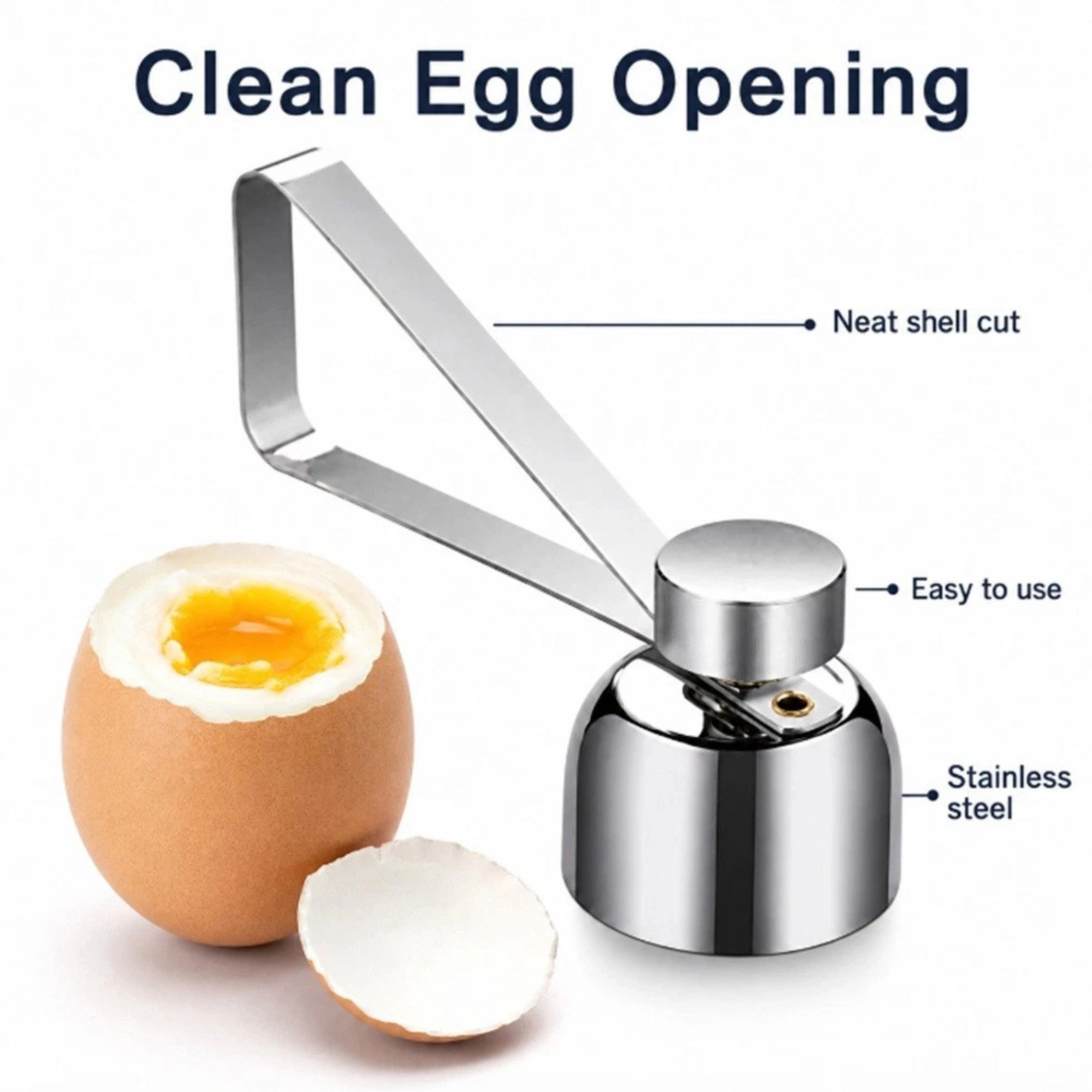 Home Collection Stainless Steel Egg Topper Shell Cutter & Cracker Tool