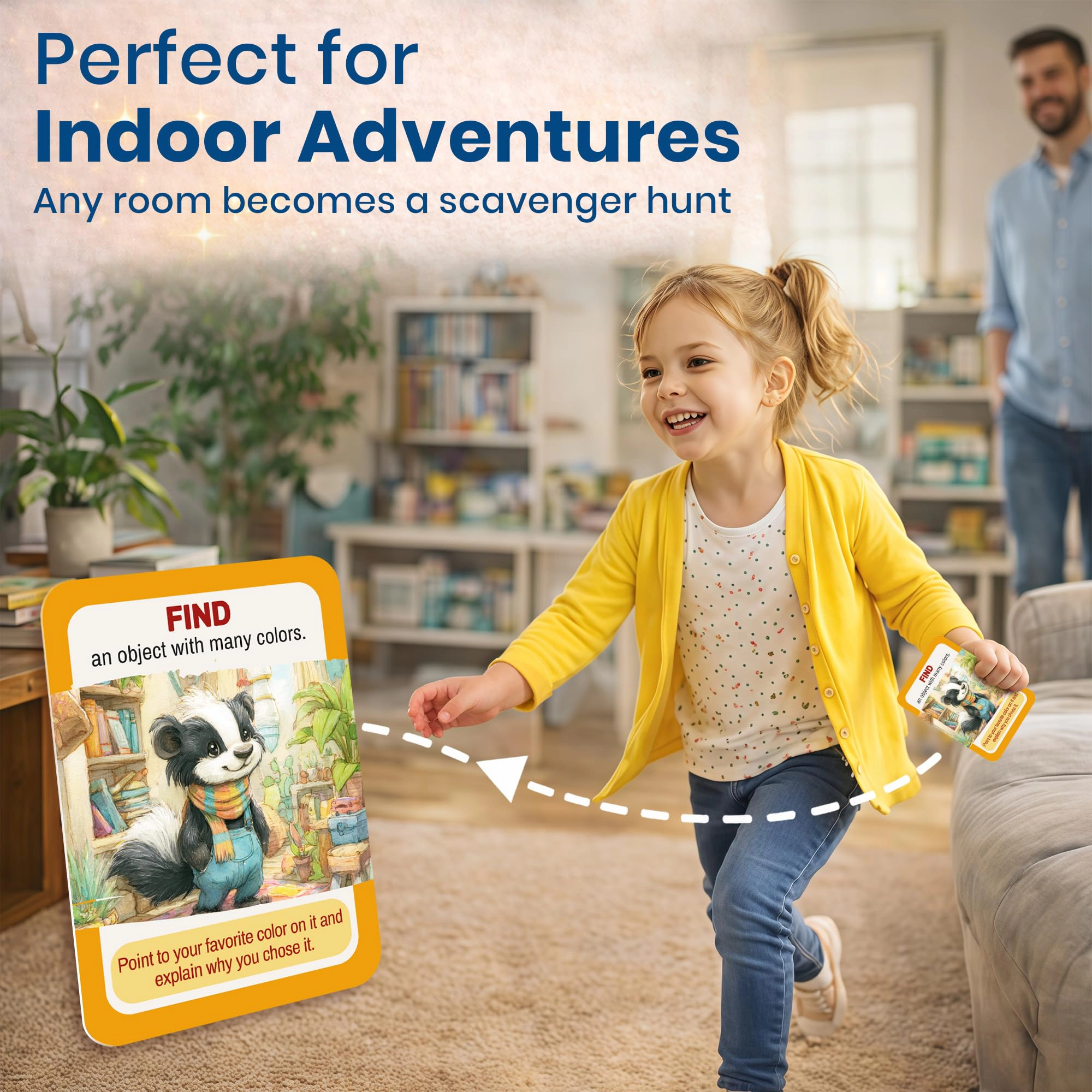 QUOKKA Kids Activity Card Game Set Ages 4-8, 4-in-1 Indoor & Outdoor Games with 450 Challenges