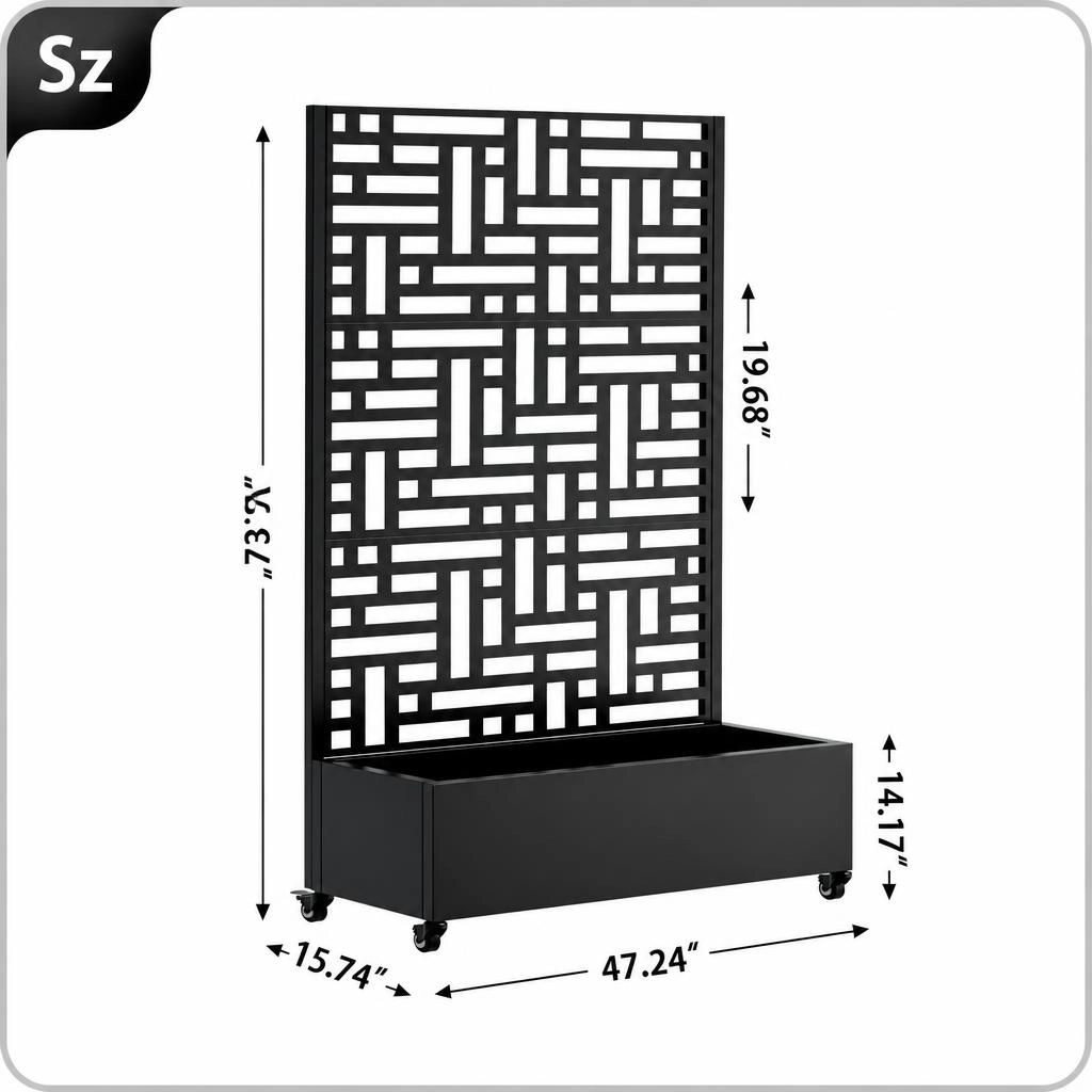 WOW PIONEER Tall Freestanding Rectangular Metal Planter