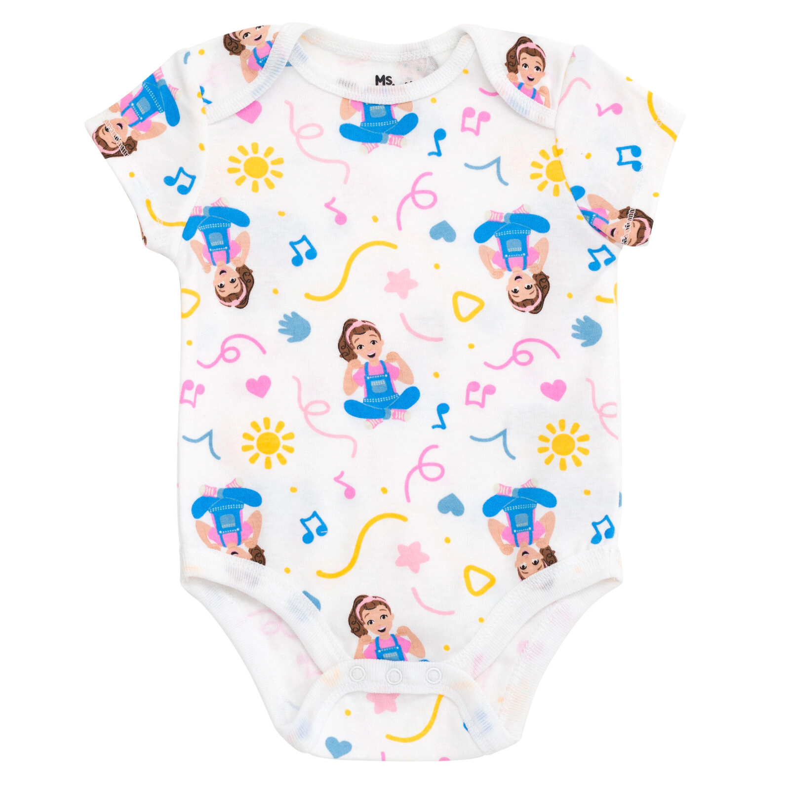 Ms. Rachel Baby Girls' 3-Pack Short Sleeve One Piece Bodysuits