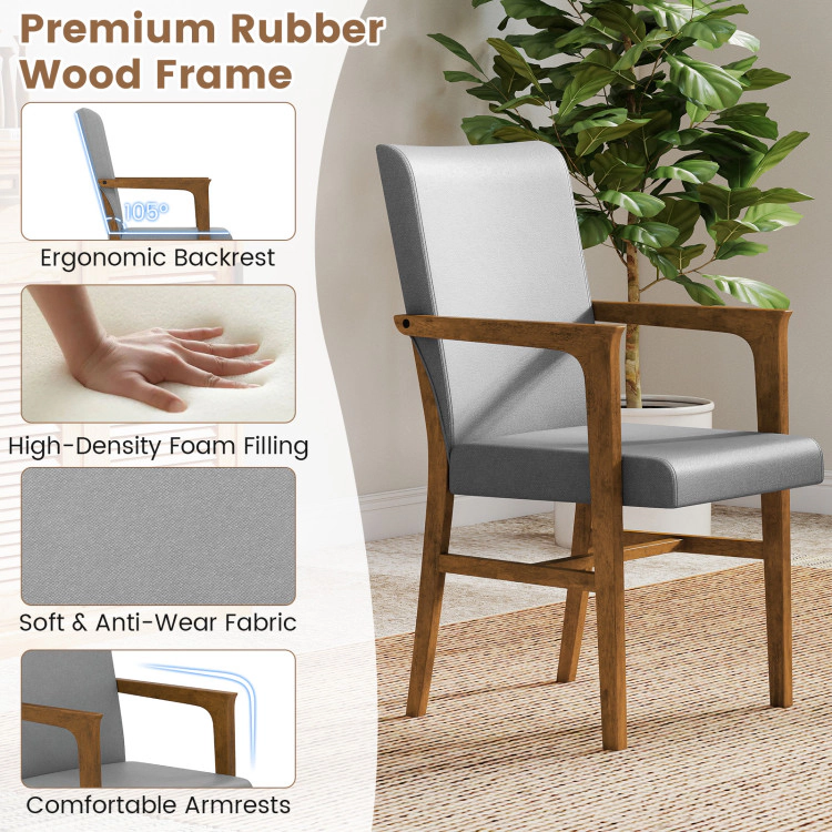 Hivvago Set of 2 High-Back Accent Chairs with Soft Upholstery and Sturdy Wooden Frame