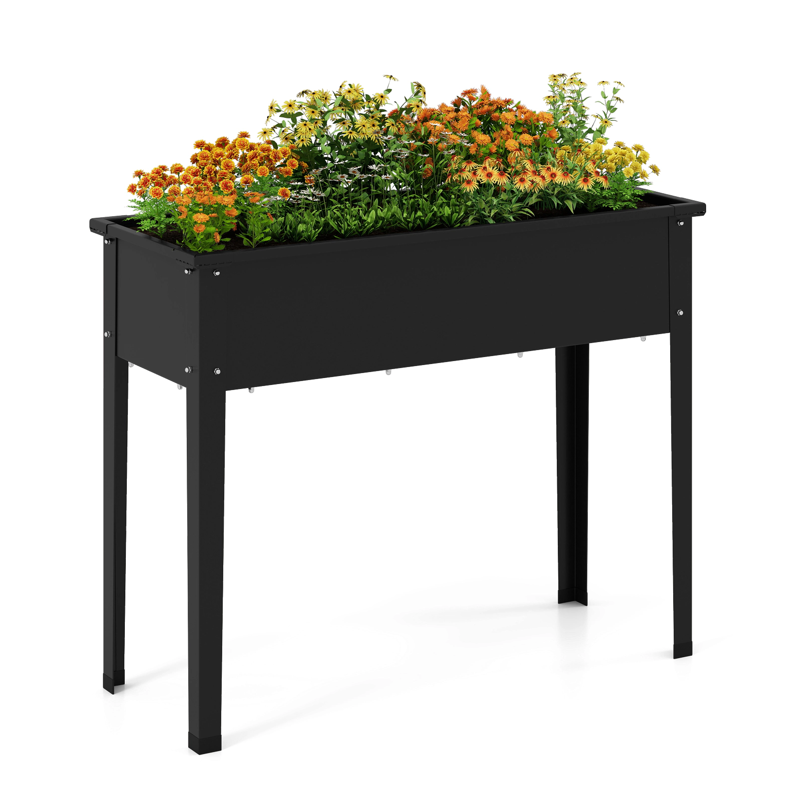 LJG Elevated Metal Raised Garden Bed with Legs and Drainage Holes