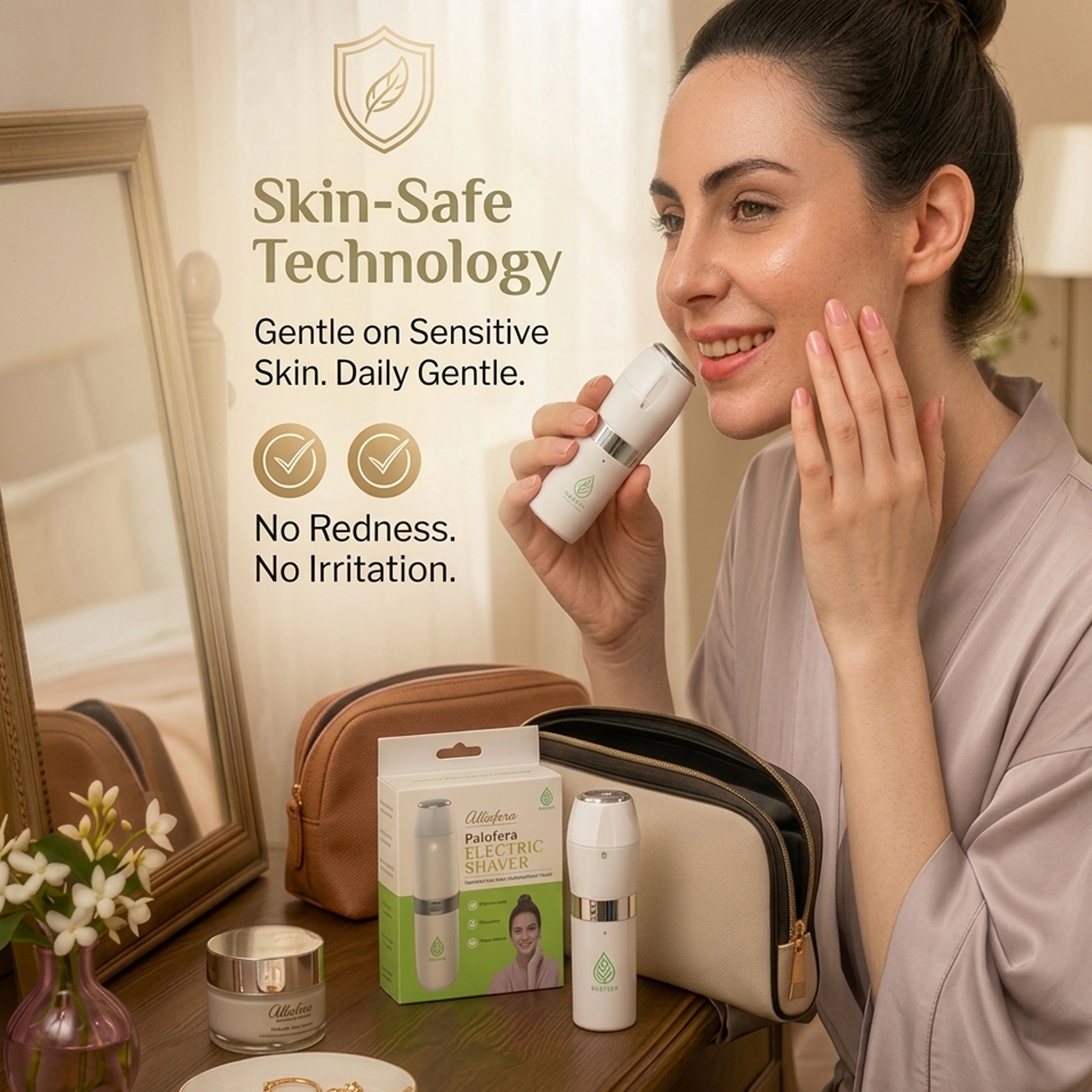Pursonic Women's Painless Electric Facial Hair Remover Shaver Claudine Collection