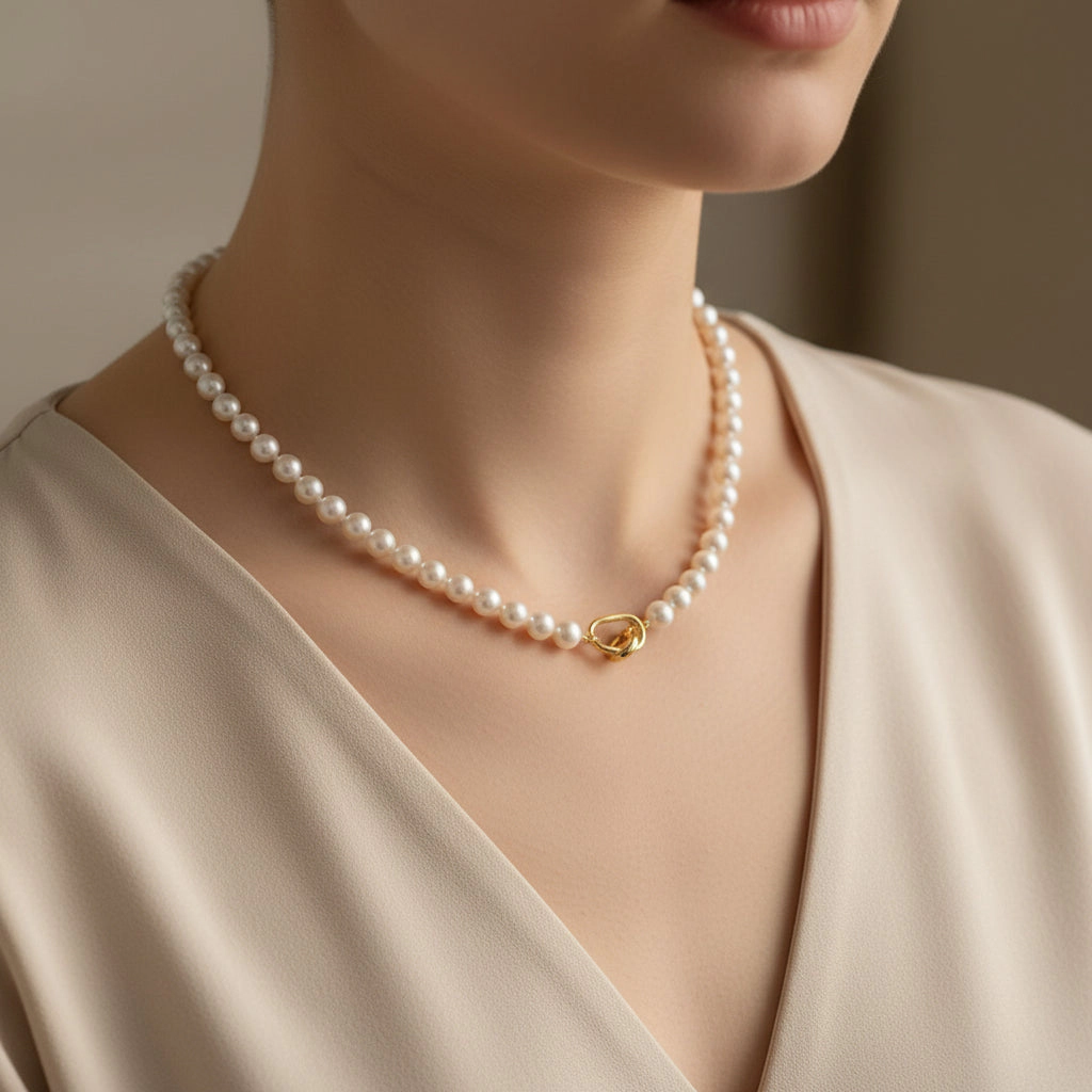 DressAtR Women's Simulated Pearl Strand Necklace