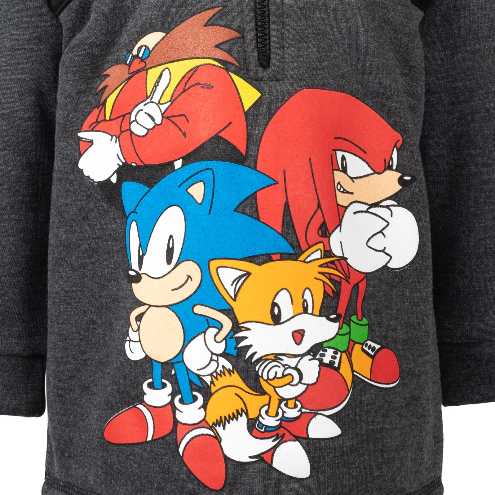 SEGA Sonic the Hedgehog Boys' Fleece Quarter-Zip Hooded Sweatshirt