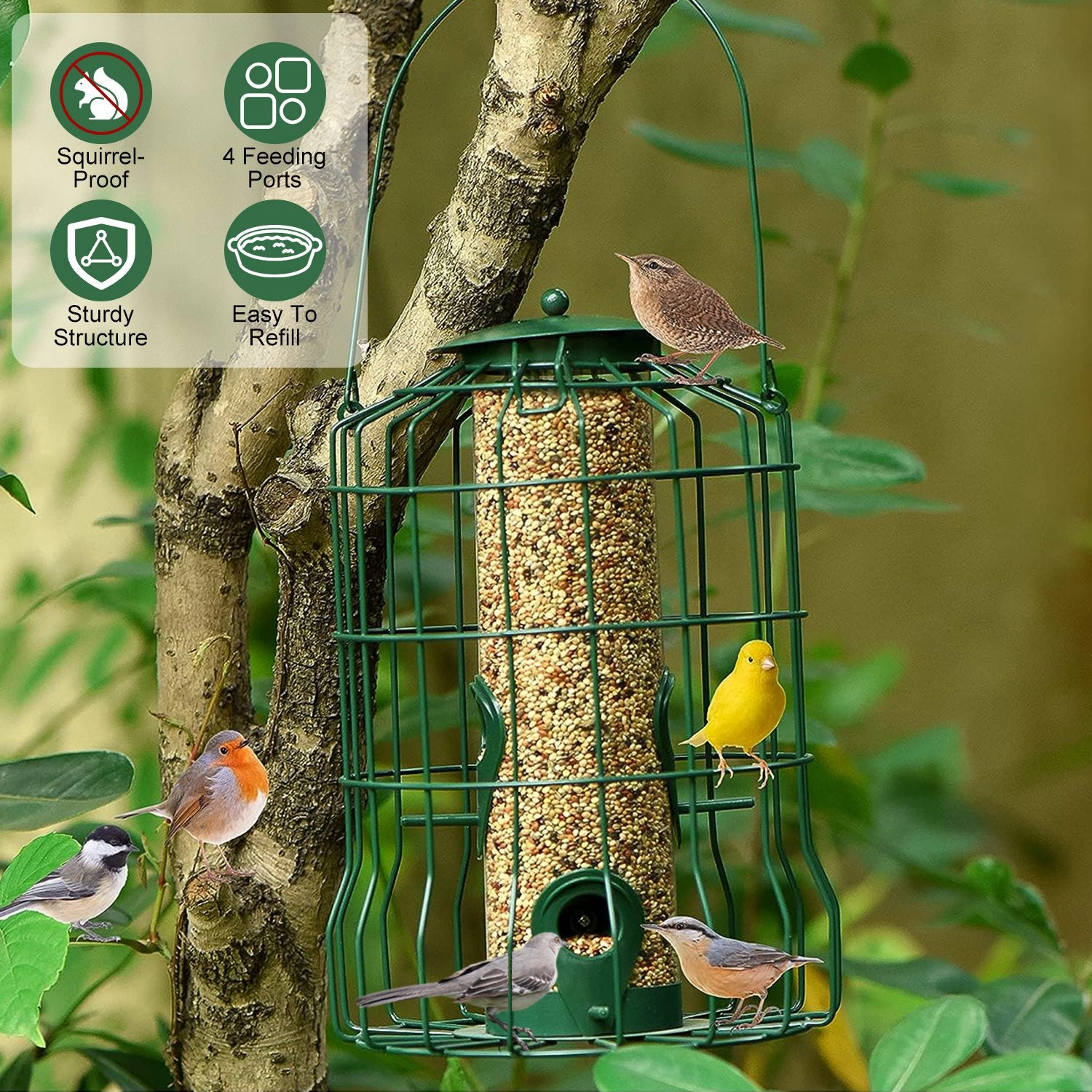 IMounTEK Unisex Metal Squirrel-Proof Bird Feeder