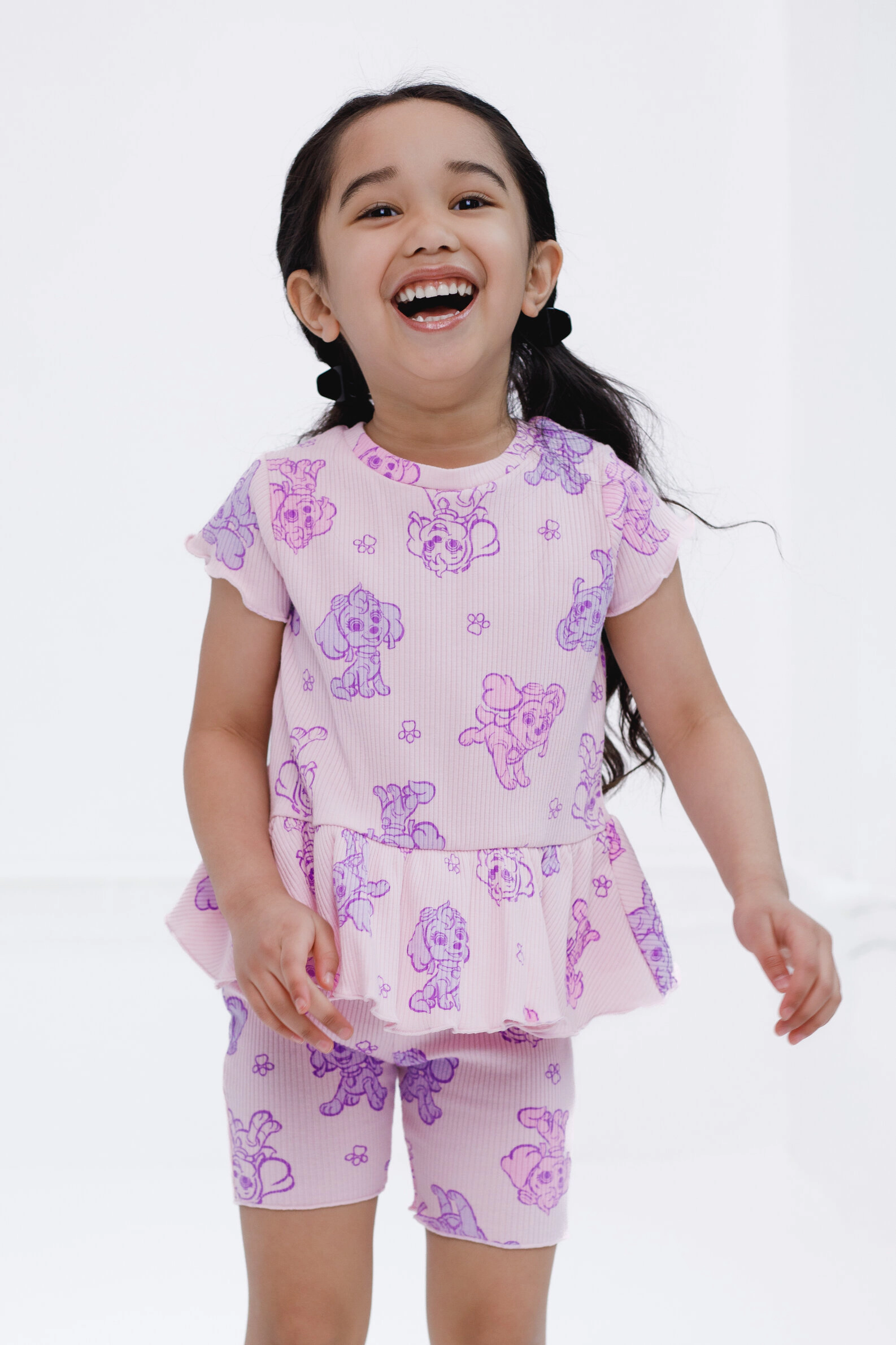 Paw Patrol Skye Girls' 2-Piece Tee and Bike Shorts Set