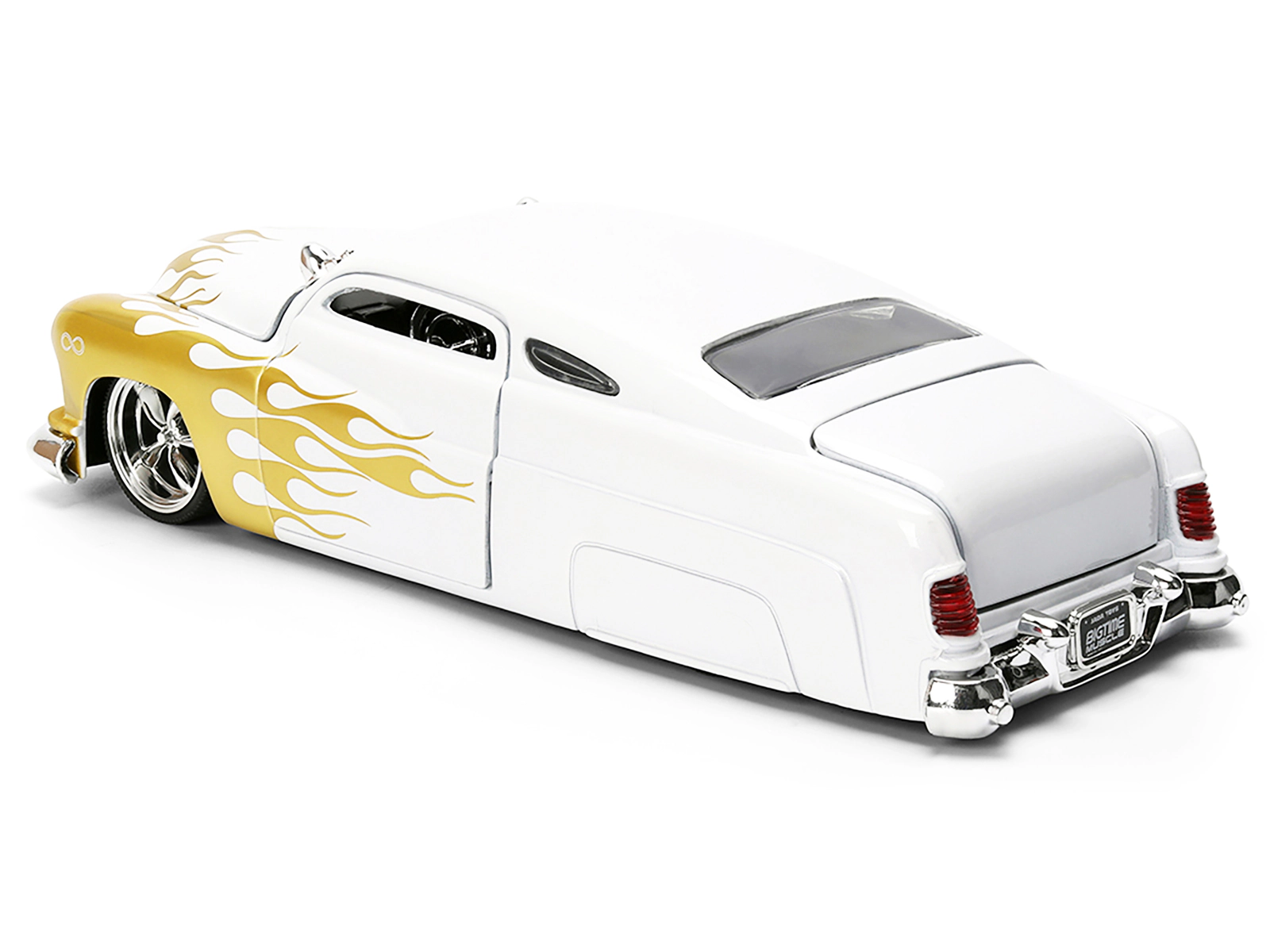 Jada 1951 Mercury Coupe White with Gold Flames "Bigtime Muscle" Series 1/24 Diecast Model Car by Jada