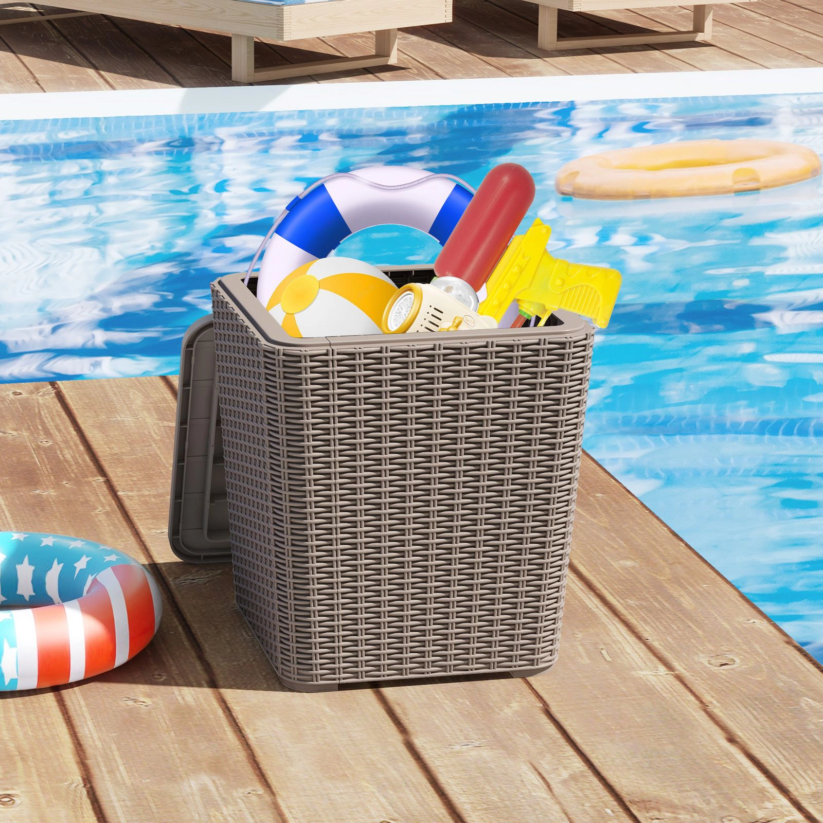 SlickBlue Outdoor Storage Side Table with Removable Lid