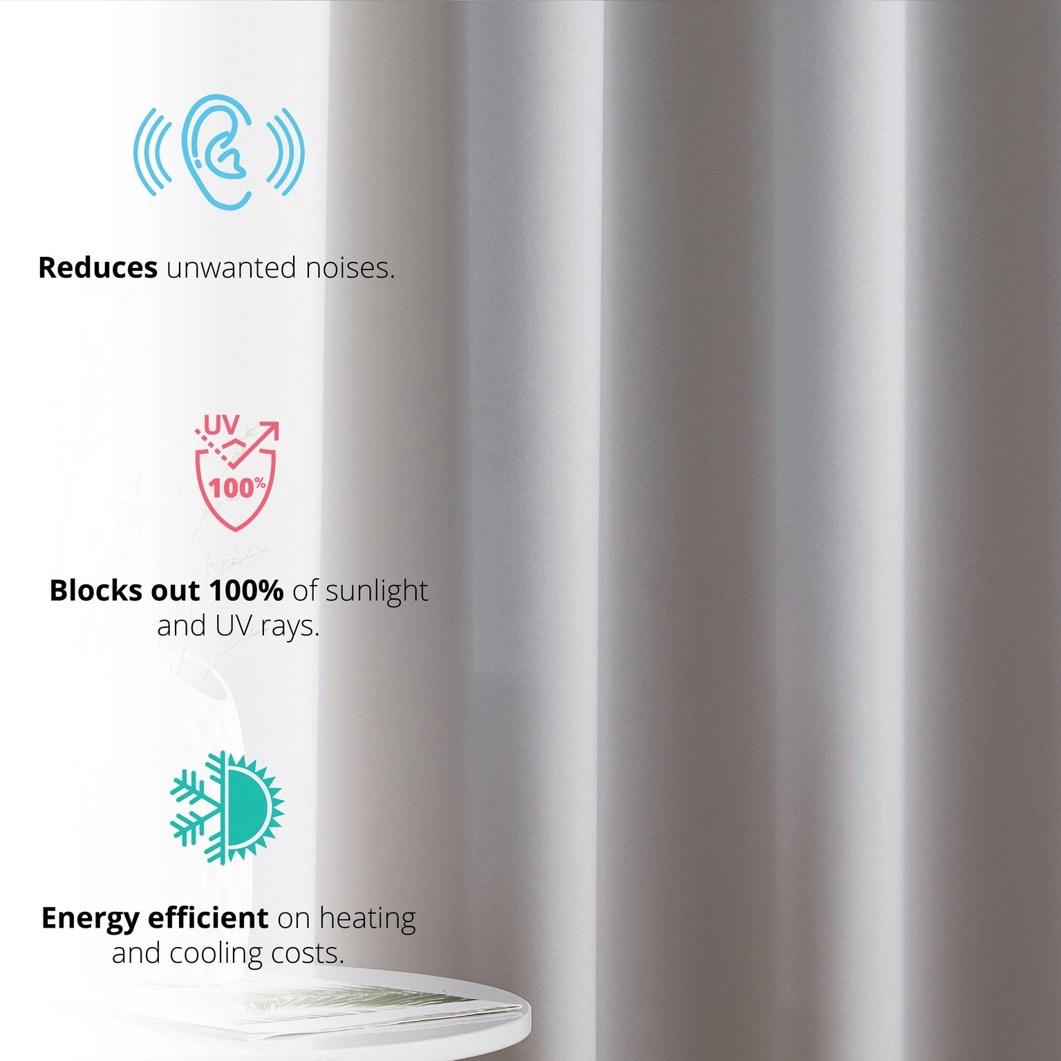 HLC.ME Laurance 100% Blackout Curtains - Privacy Insulated Curtains, Room Decor Curtain Panels, Set of 2