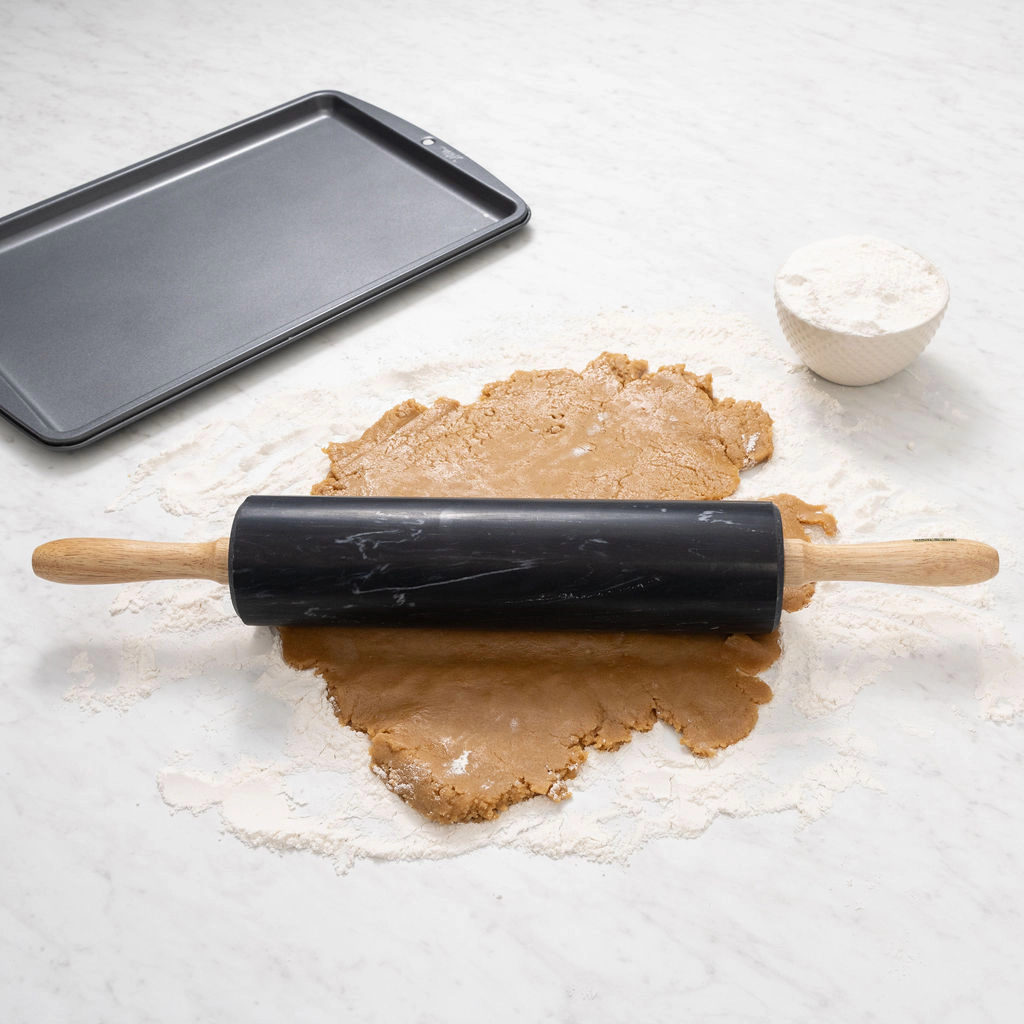 Saboga Home™ Marble Rolling Pin with Wooden Handles