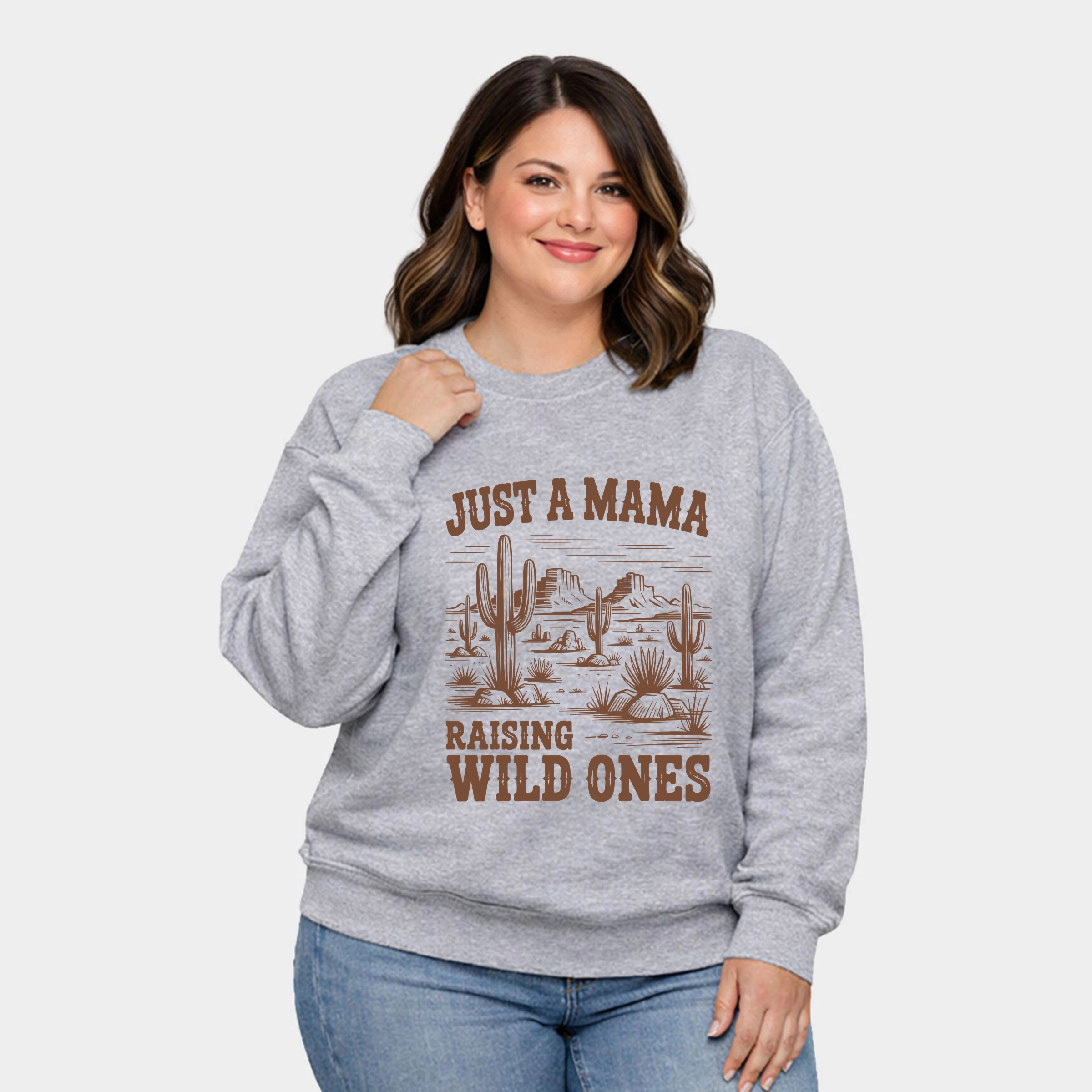 Simply Sage Market - Just A Mama Raising Wild Ones  Women's Plus Sized Graphic Sweatshirt