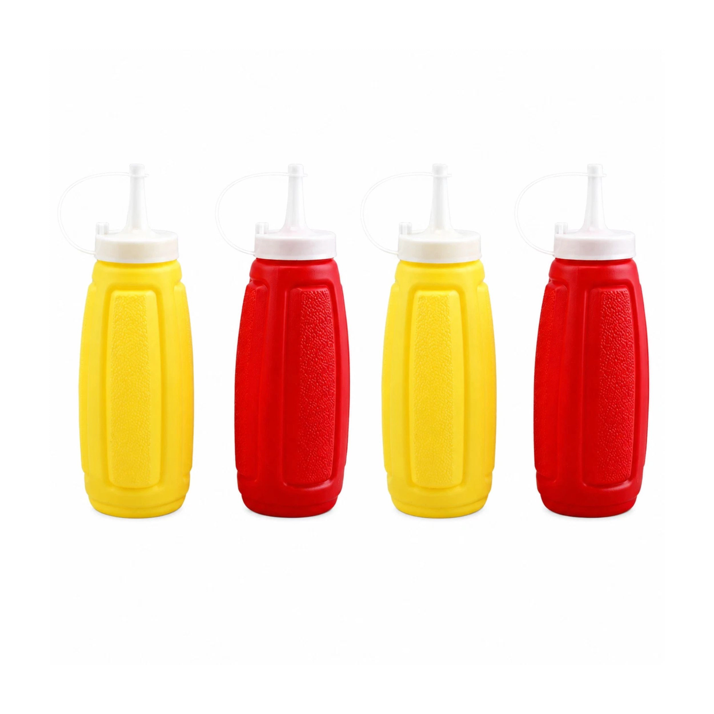 Home Collection 12 oz BPA-Free Squeeze Bottles for Ketchup, Mustard & Condiments, Pack of 4