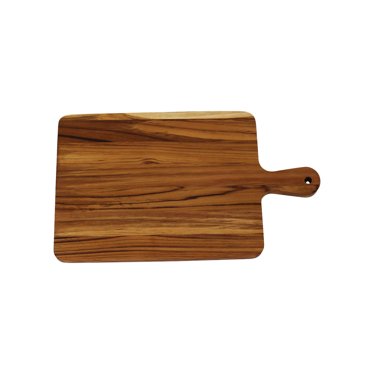 EcoDecors 17" x 10" Teak Edge Grain Cutting Board with Handle and Juice Groove