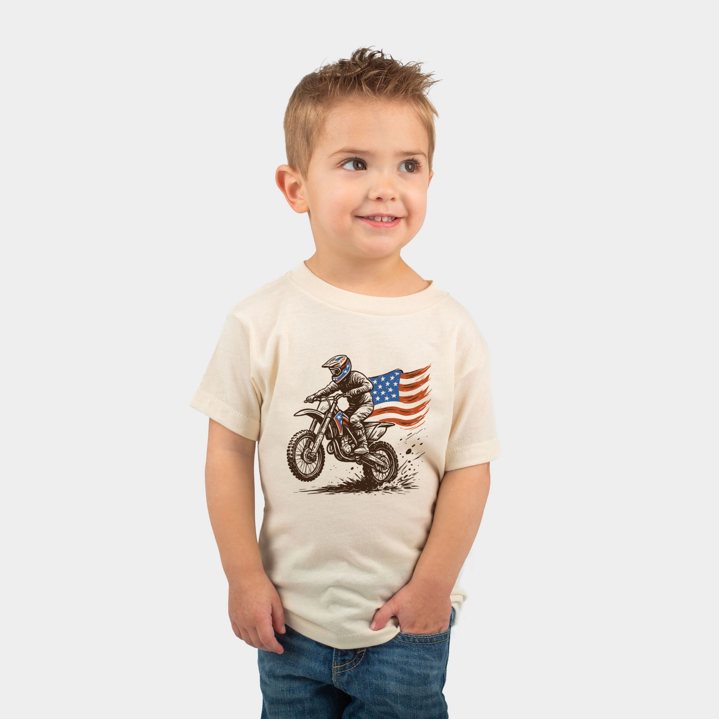 The Juniper Shop - Dirtbike America Toddler Short Sleeve Graphic T-Shirt