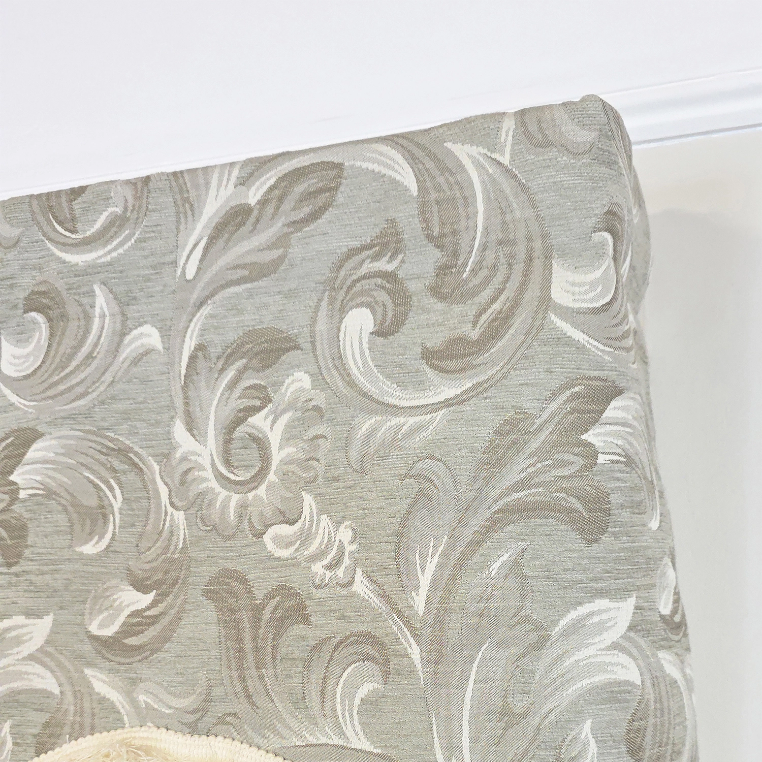 RLF Home 100% Cotton Jasper Trimmed Cornice Lined Window Valance 50 x 17 Sage