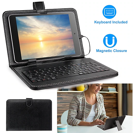 GBruno 7.9in Keyboard Case With USB Cable And Stand