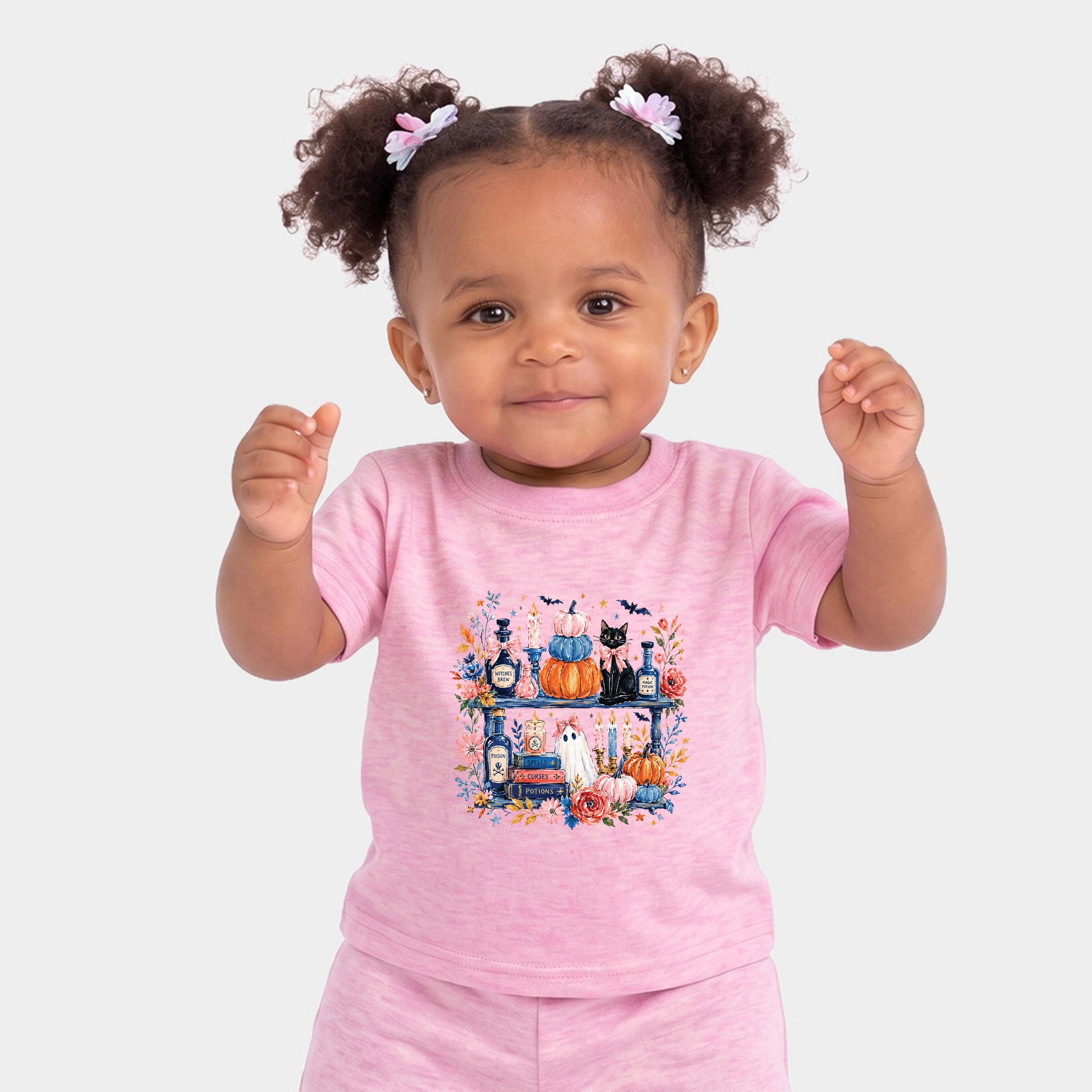 The Juniper Shop - Infant Jogger Pant Crew Set Coquette Halloween Bookshelf