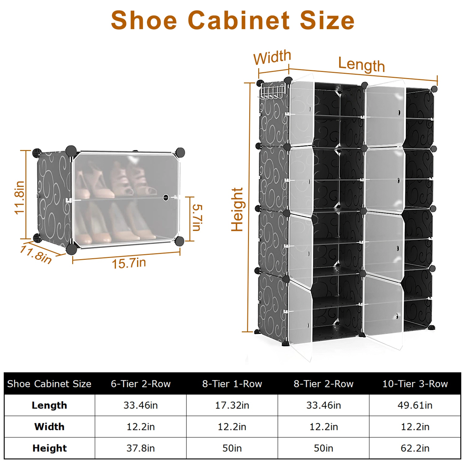 GBruno 8-Tier Stackable Shoe Rack Organizer