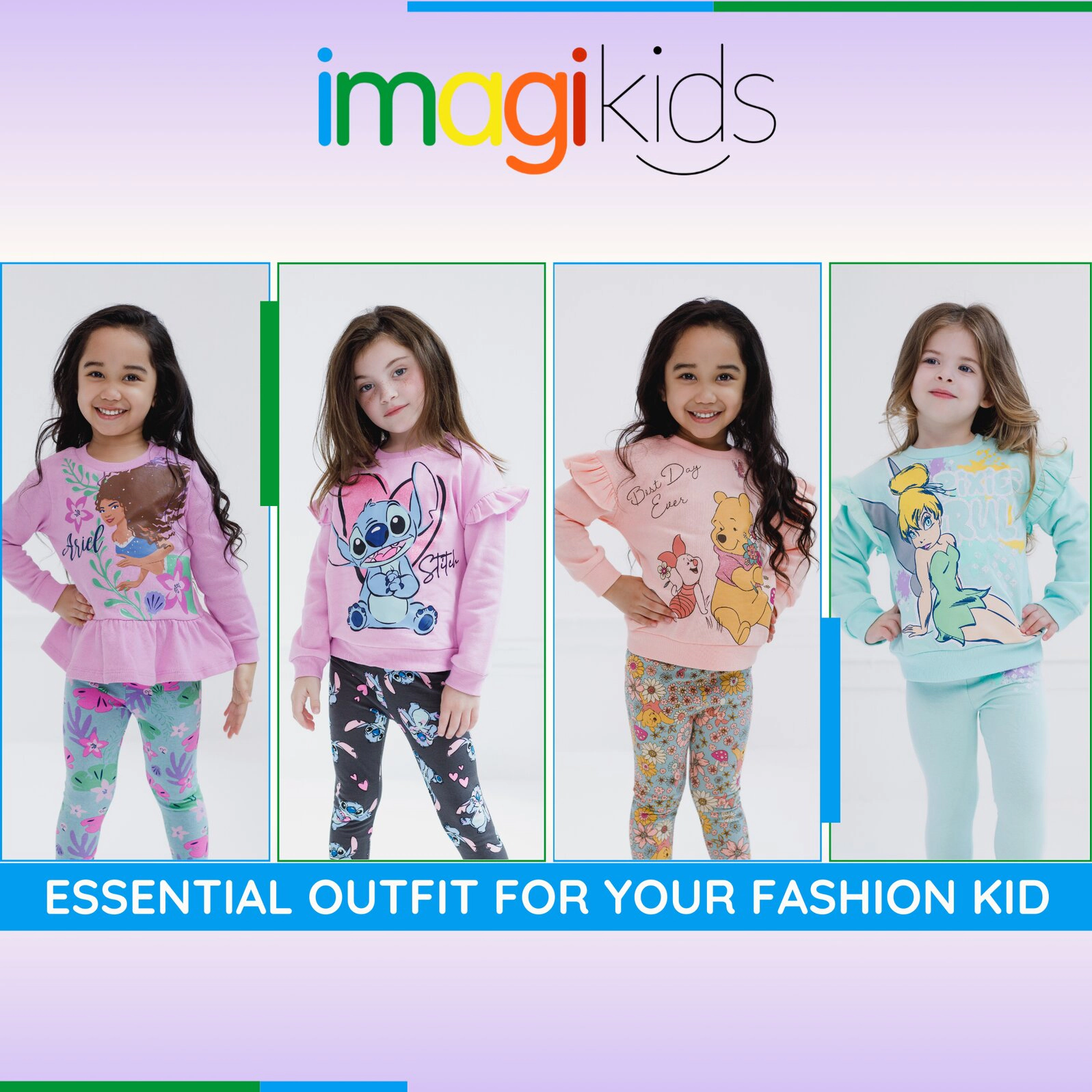Disney Girls' 2-Piece Fleece Sweatshirt and Leggings Set