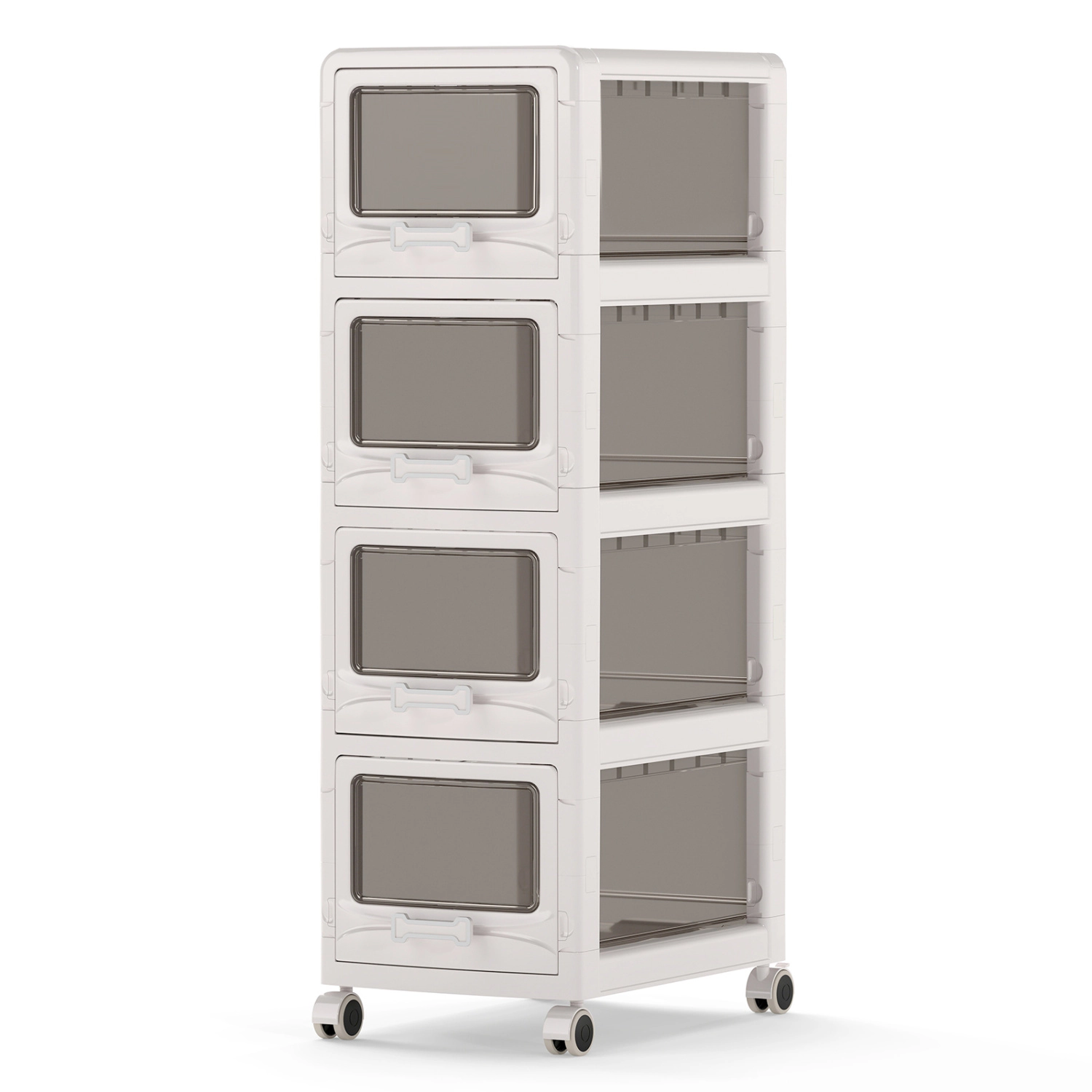 SUGIFT 3/4/5-Drawer Plastic Storage Organizer Rolling Cart 11-lb Per Drawer Capacity 16.5 x 11-in White