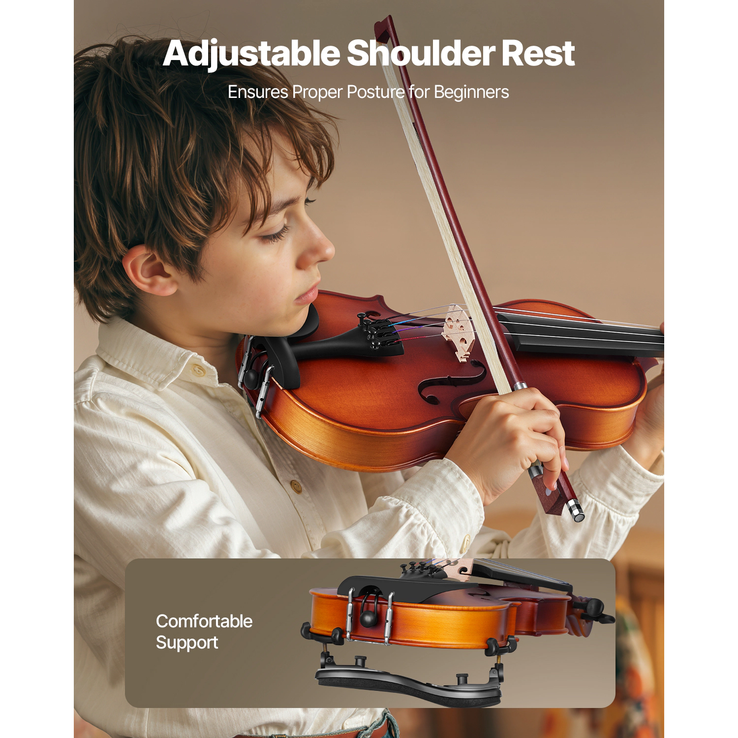 HONGGE Violin for Adults, Fiddle Set Beginners Student with Hard Case, Rosin, Bow, Shoulder Rest, Bridge