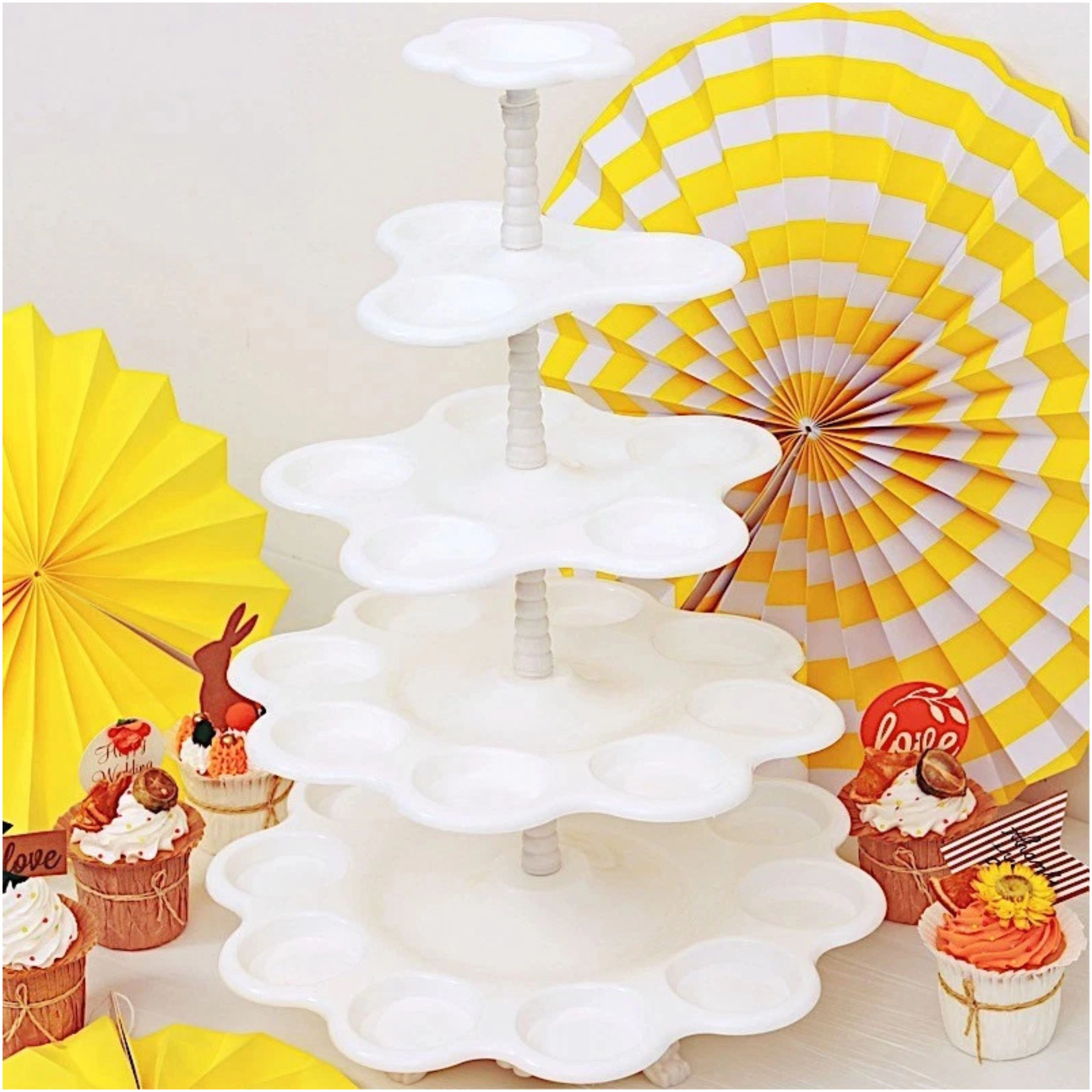 Home Collection 18-Inch 5-Tier Scalloped Cupcake Dessert Stand