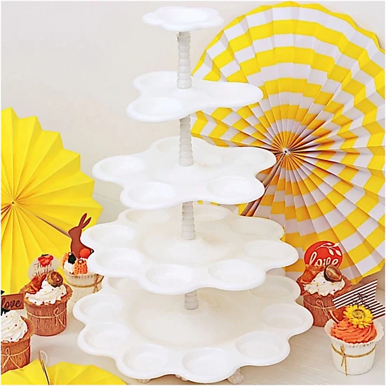 Home Collection 18-Inch 5-Tier Scalloped Cupcake Dessert Stand