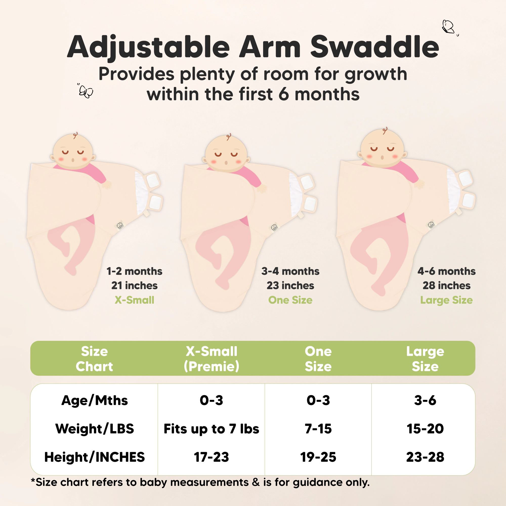 KeaBabies 3-Pack Soothe Swaddle Wraps with Knot Hats