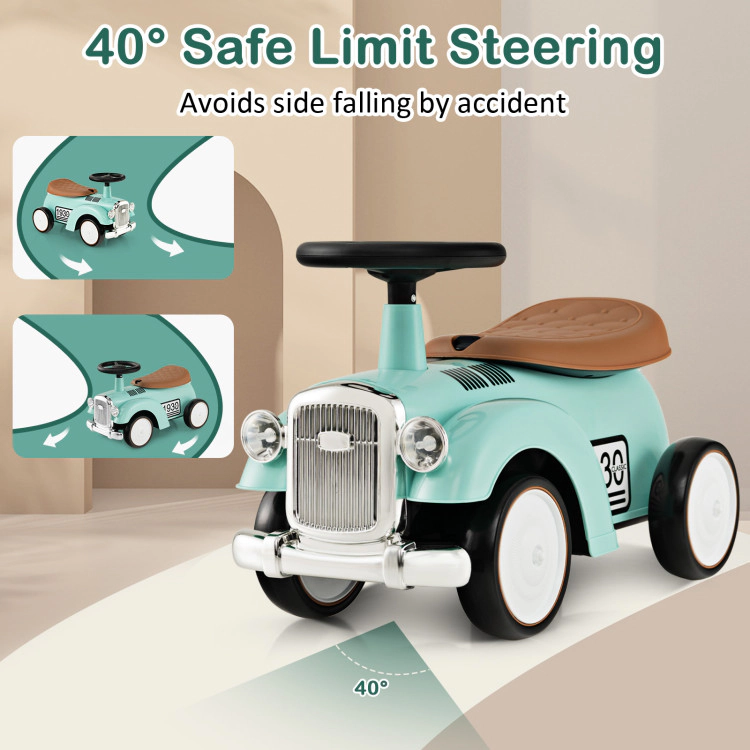 Hivvago Kids Sit to Stand Vehicle with Working Steering Wheel and Under Seat Storage