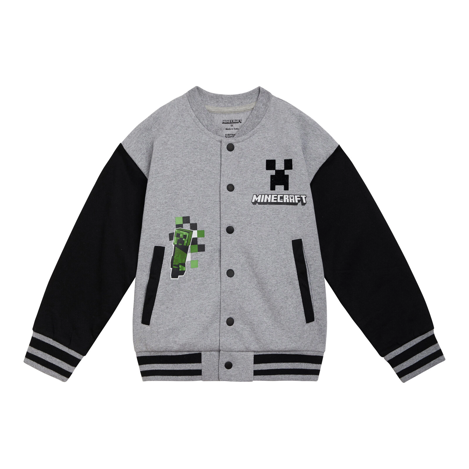 Minecraft Creeper Boys' Fleece Varsity Jacket and Joggers Set