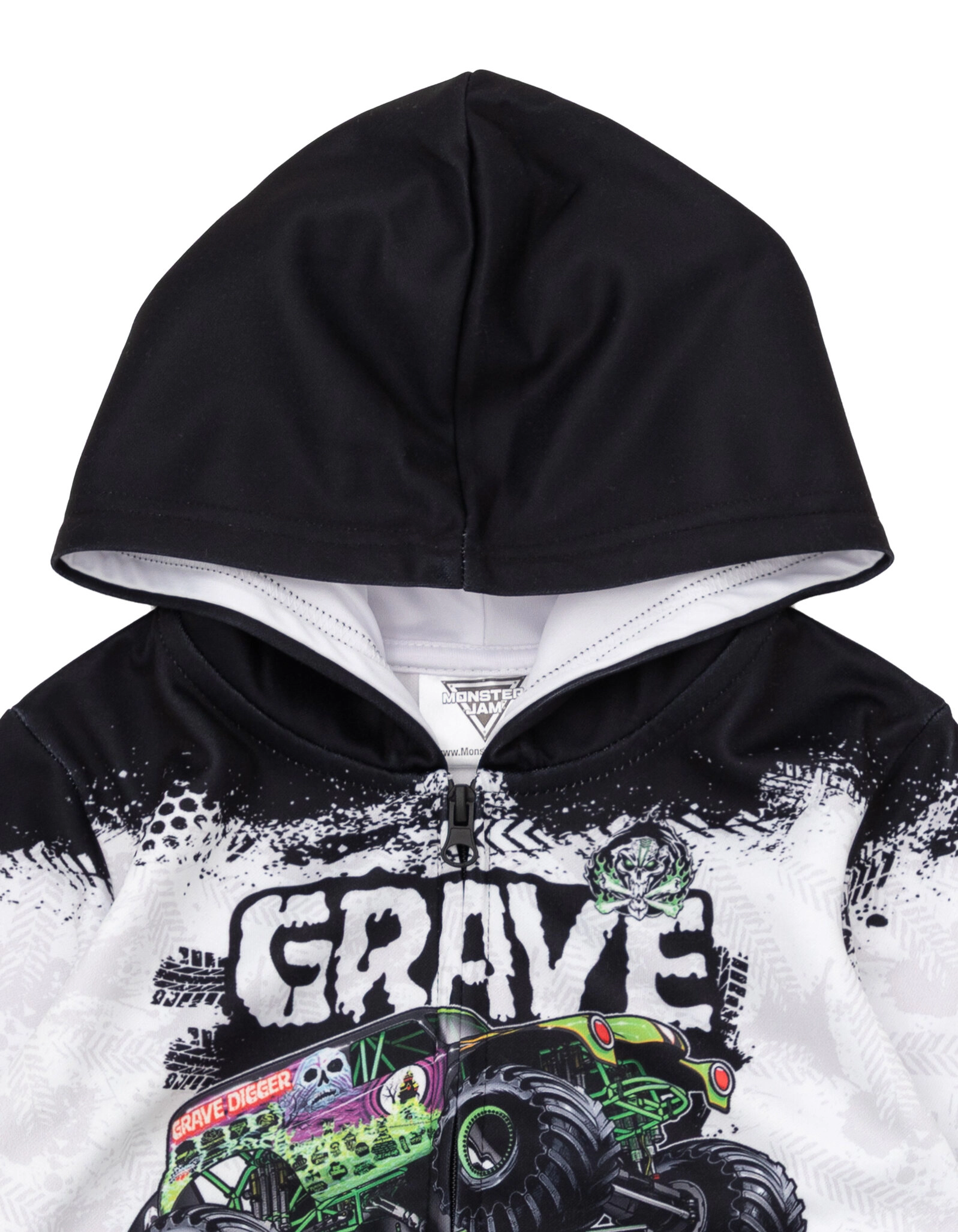 Monster Jam Grave Digger Boys' Fleece Zip-Up Hoodie