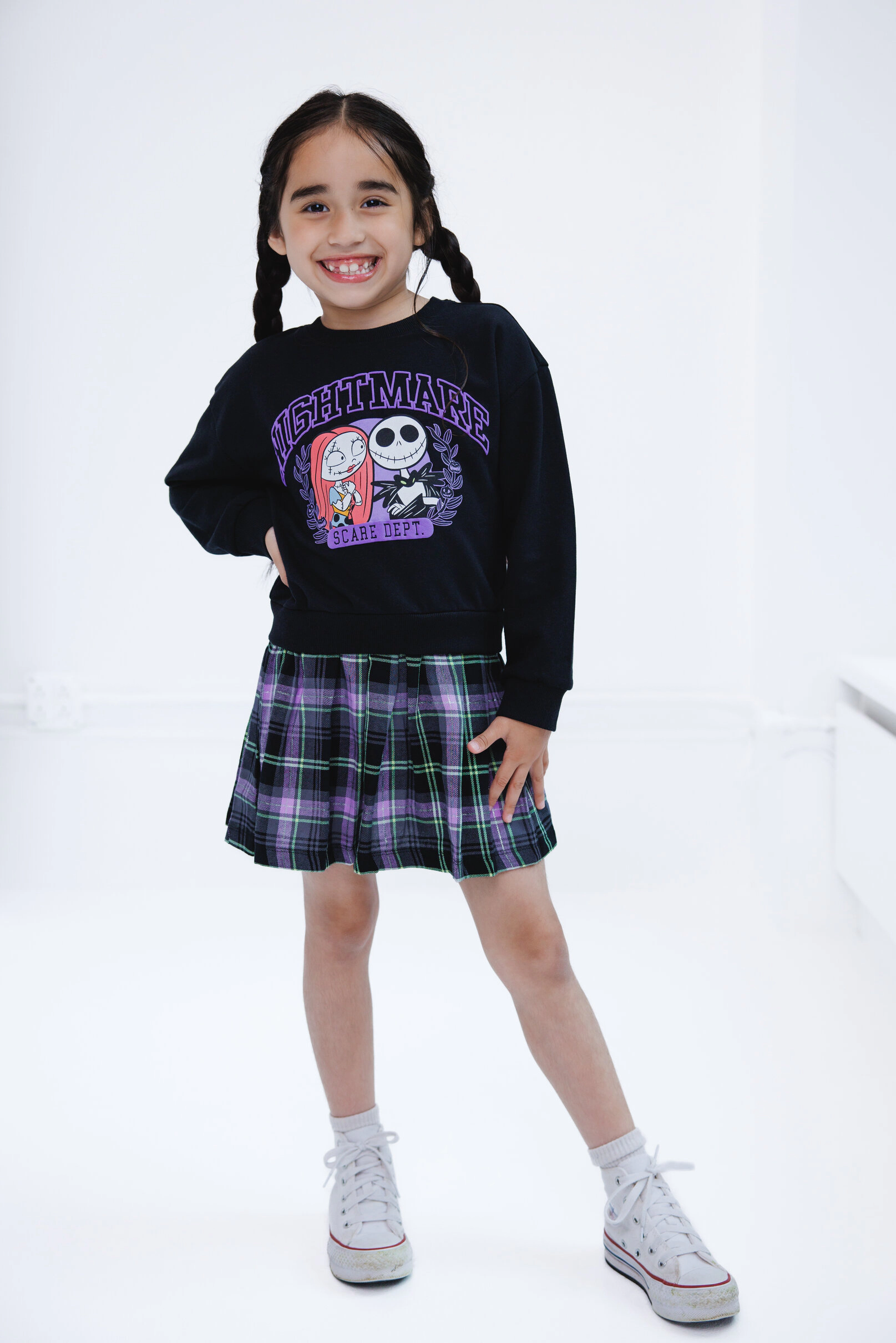 Disney Girls' Fleece Plaid Dress