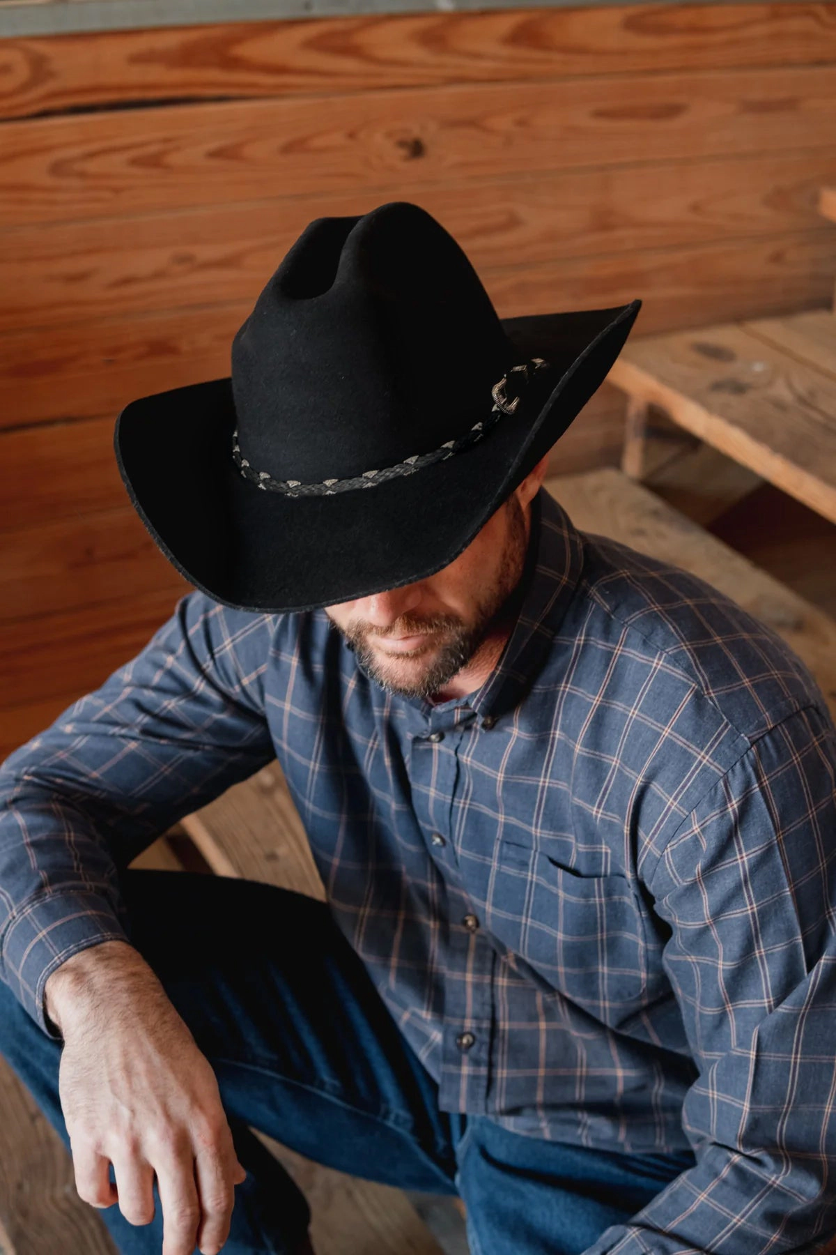KANUT SPORTS Caney Wool Felt Cowboy Hat - 4" Brim, Water-Repellent, UPF50+