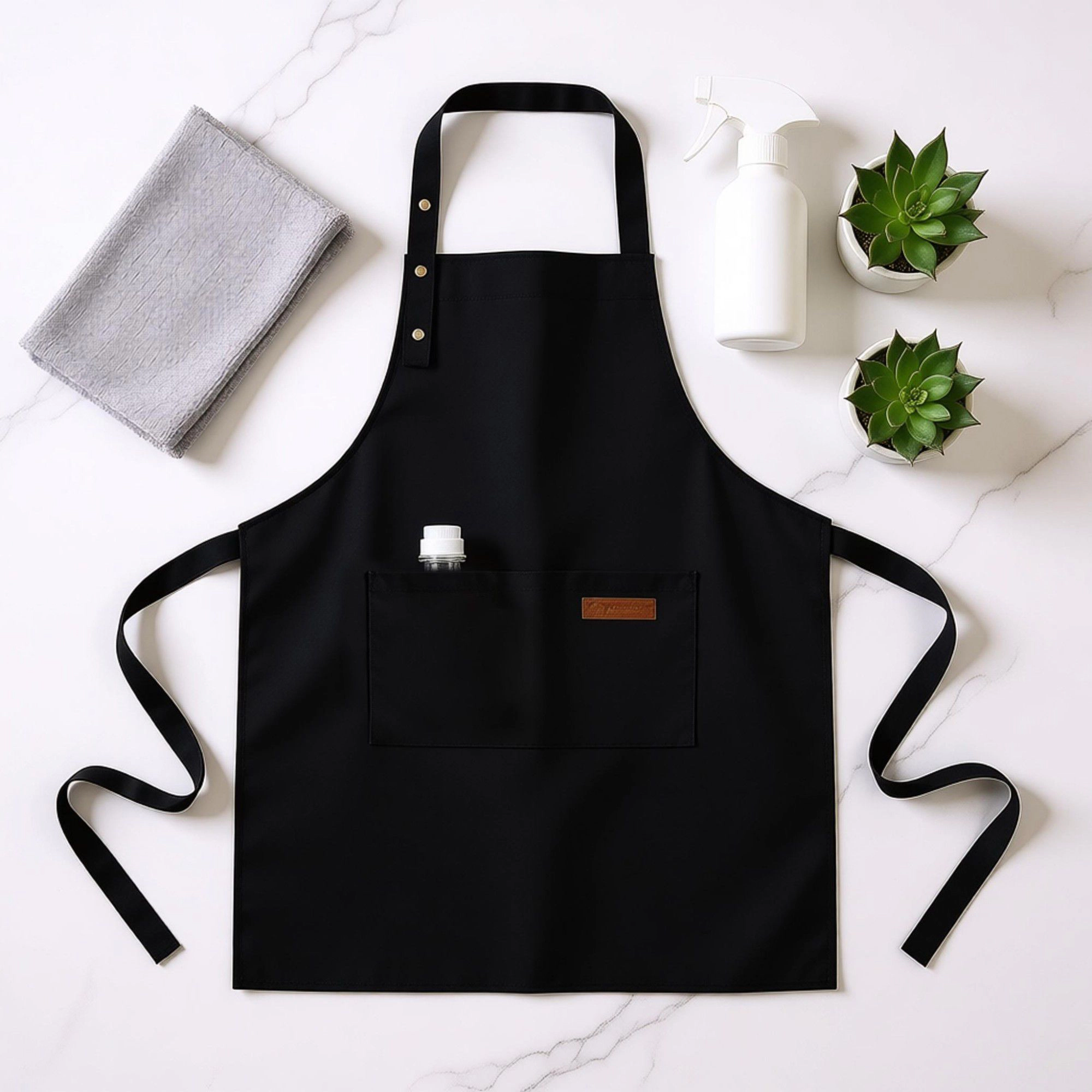 Alilang Women Kitchen Apron Adjustable Neck with Pocket for Cooking Baking Crafting