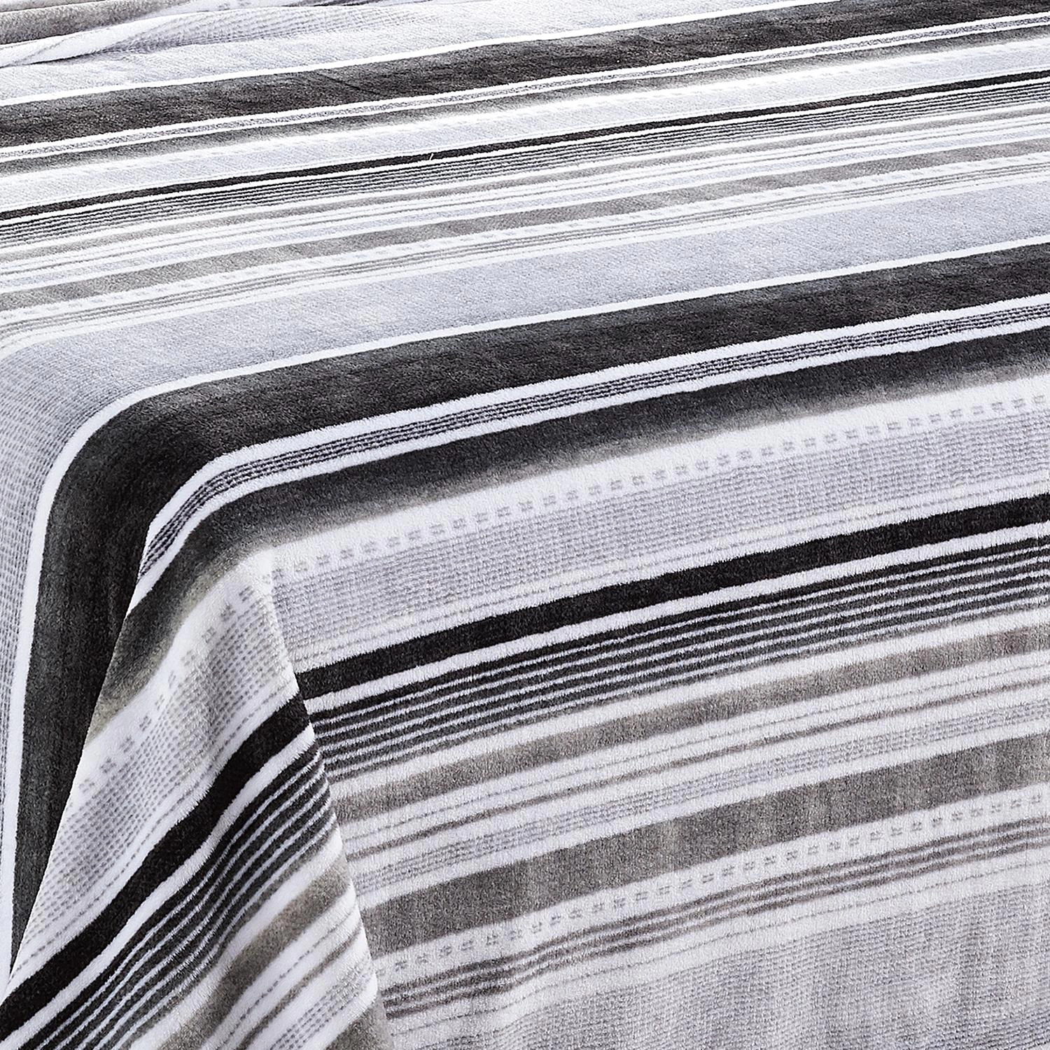 Plazatex Luxurious Ultra Soft Lightweight Cole Printed Blanket King Grey