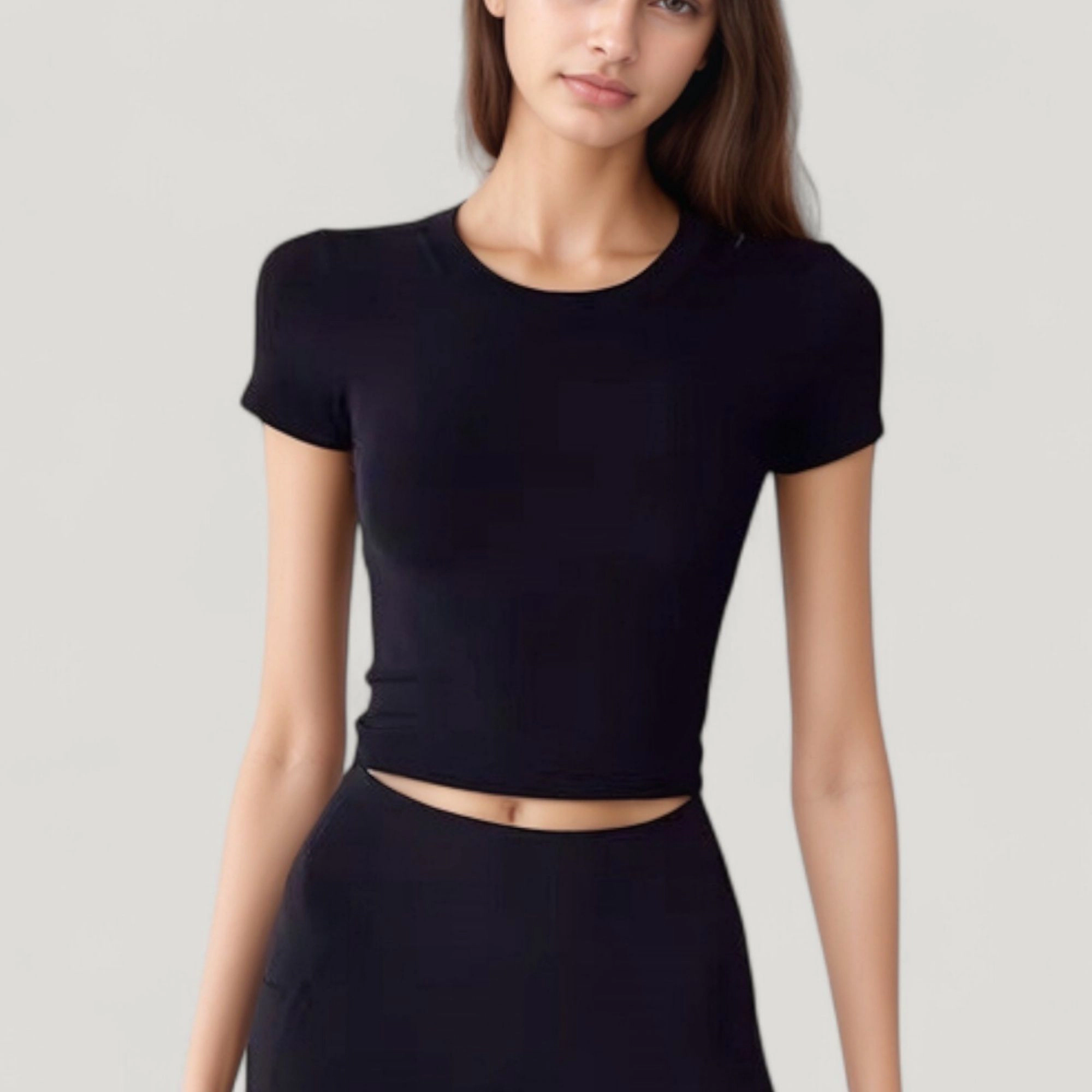 Anna-Kaci Women's Short Sleeve Open Back Crop Top with Twist Detail and Fitted Silhouette