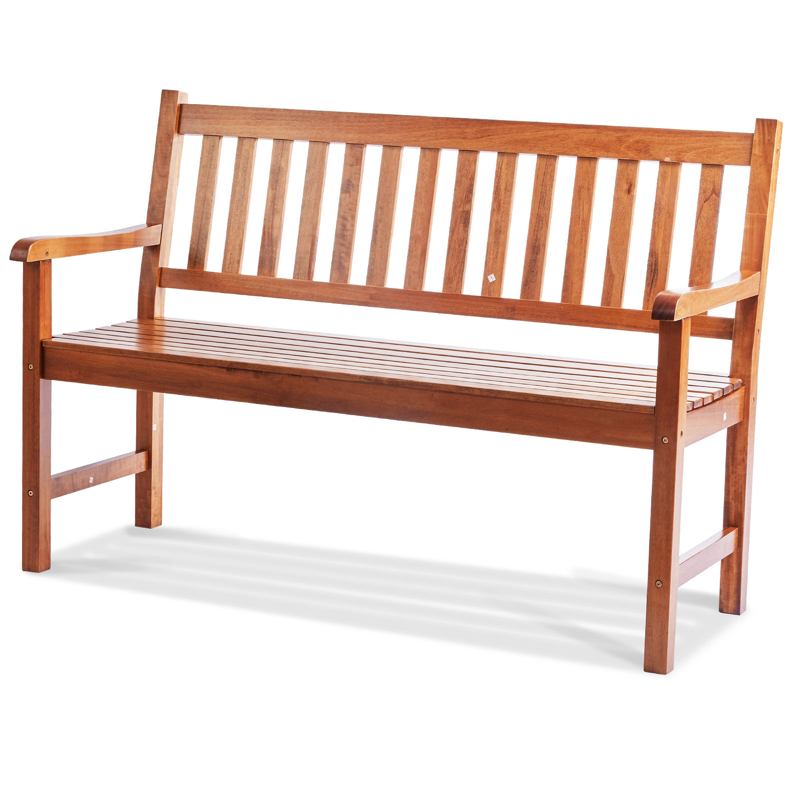 HONGGE Outdoor Bench Wood Garden Bench for Outdoors Outdoor Garden Park Bench with Backrest and Armrests Capacity Bench