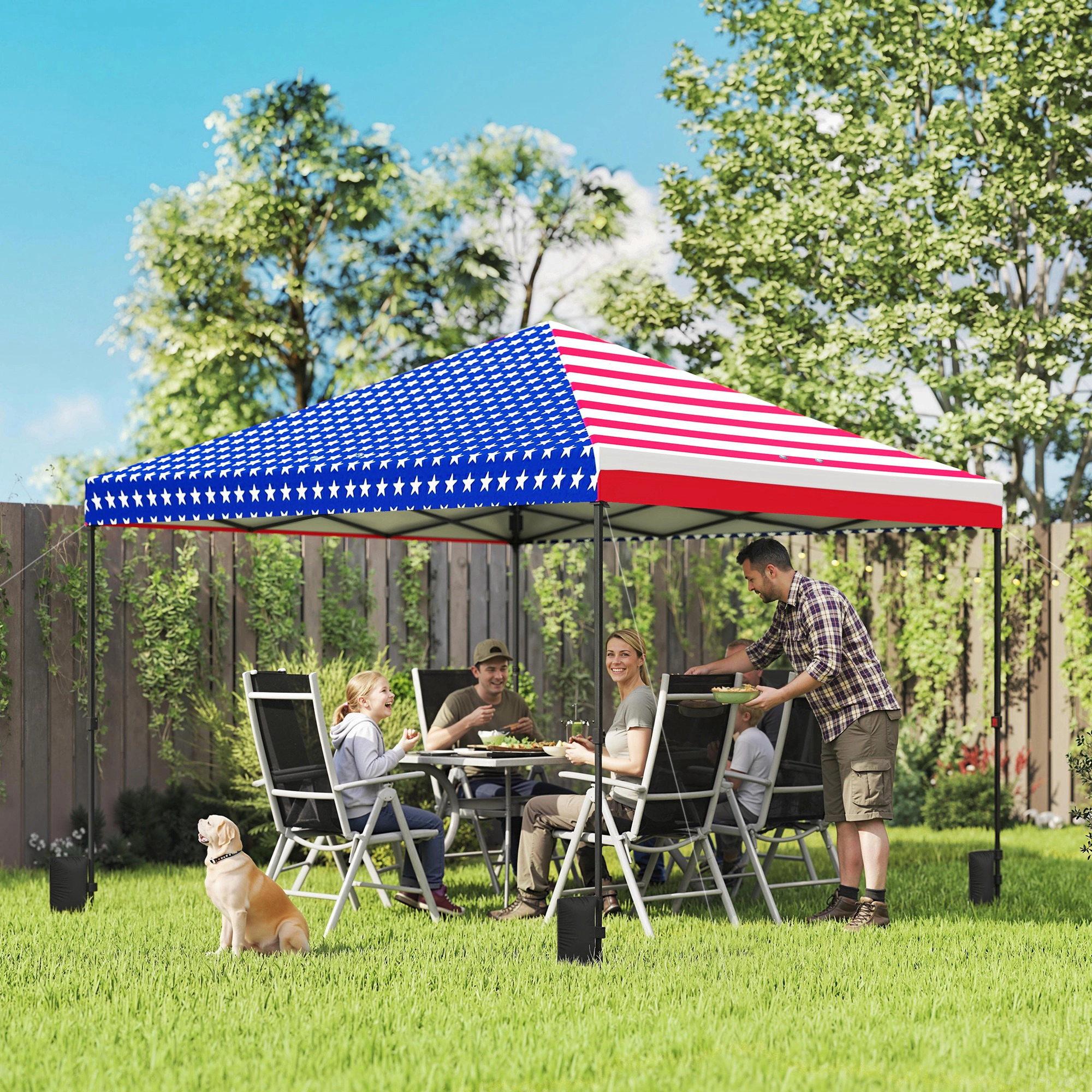 HONGGE 10 x ft Pop Up Canopy Tent with One Push Setup Outdoor Portable Instant Shelter w/ Roller Bag