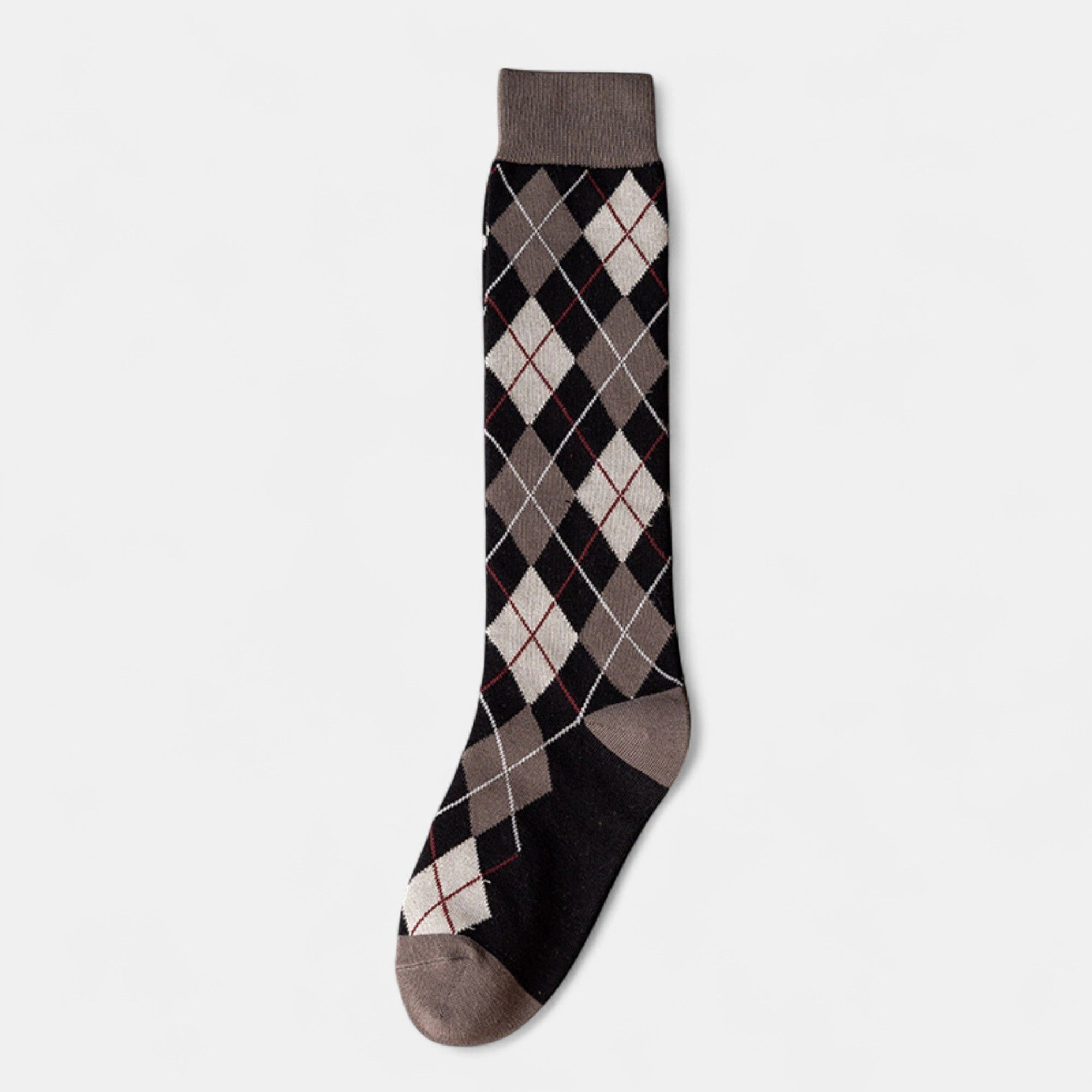 Anna-Kaci Women's 2-Pair Classic Argyle Ribbed Knit Crew Socks
