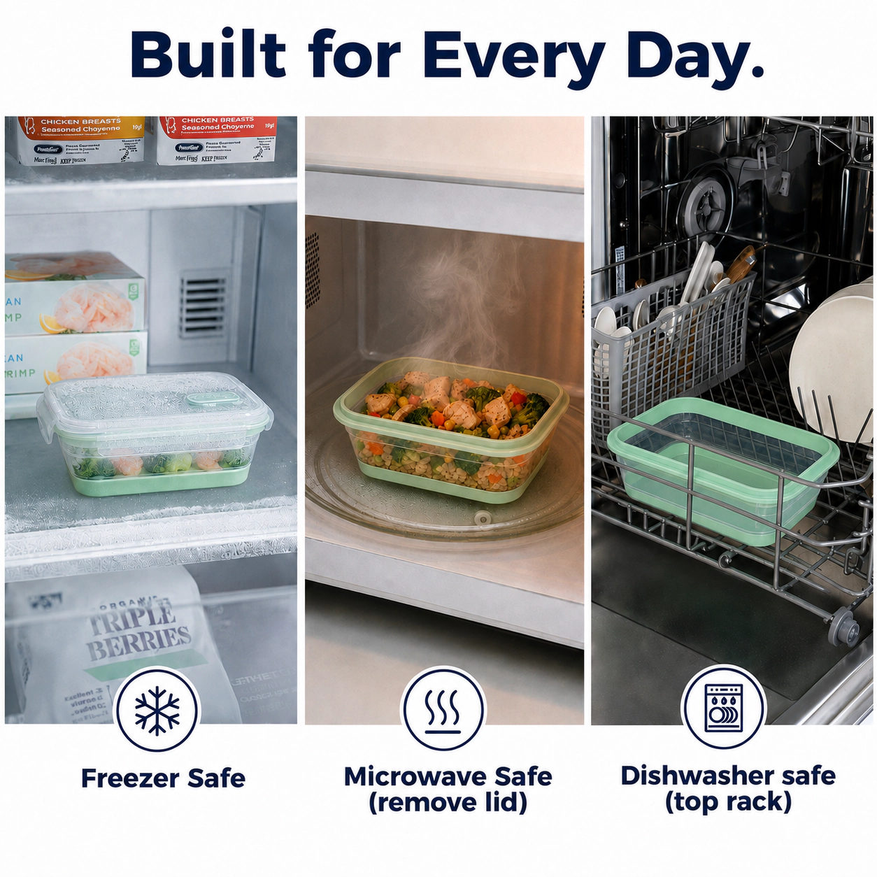 CHEFSPOT Collapsible Silicone Food Storage Containers 5 Pack