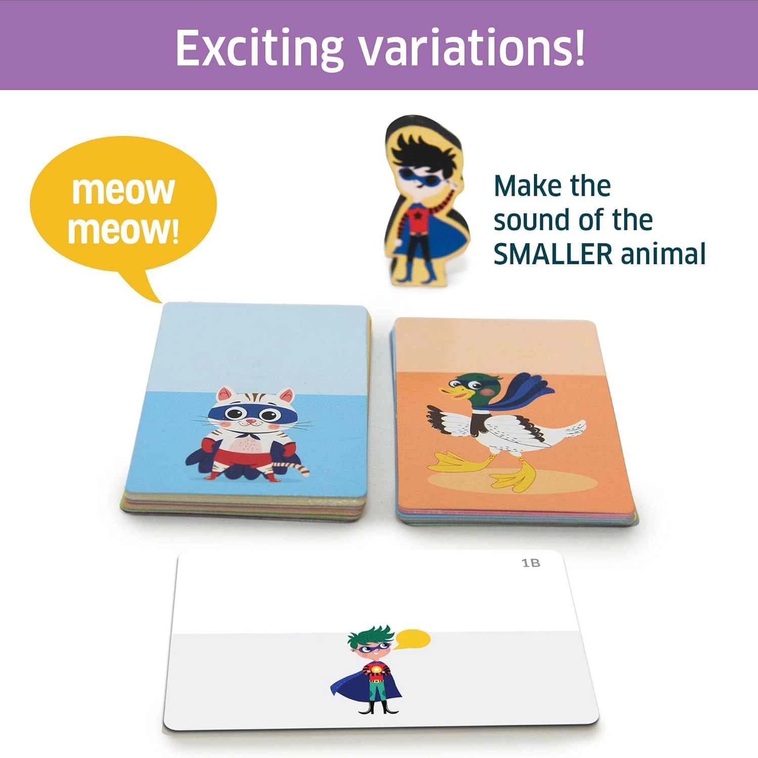 Chalk & Chuckles Superhero Animal Focus Card Game - 2-5 Players