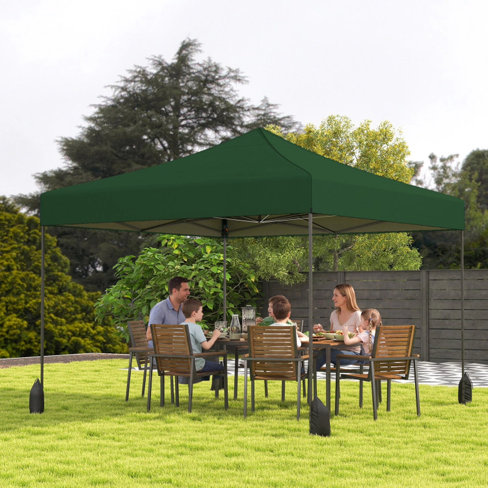 SUGIFT Pop Up Canopy Tent with Adjustable Heights Green