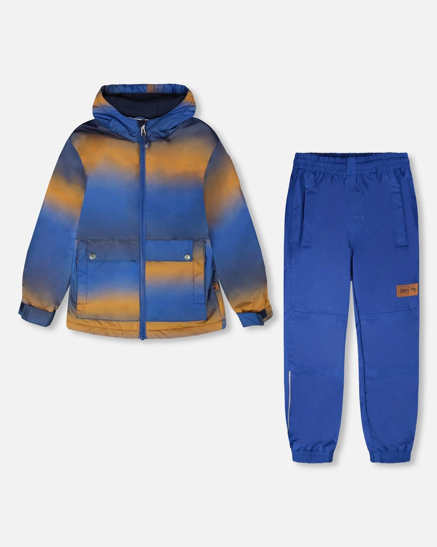 Deux par Deux Boys Insulated Gradient Jacket and Pants Two-Piece Mid-Season Outerwear Set