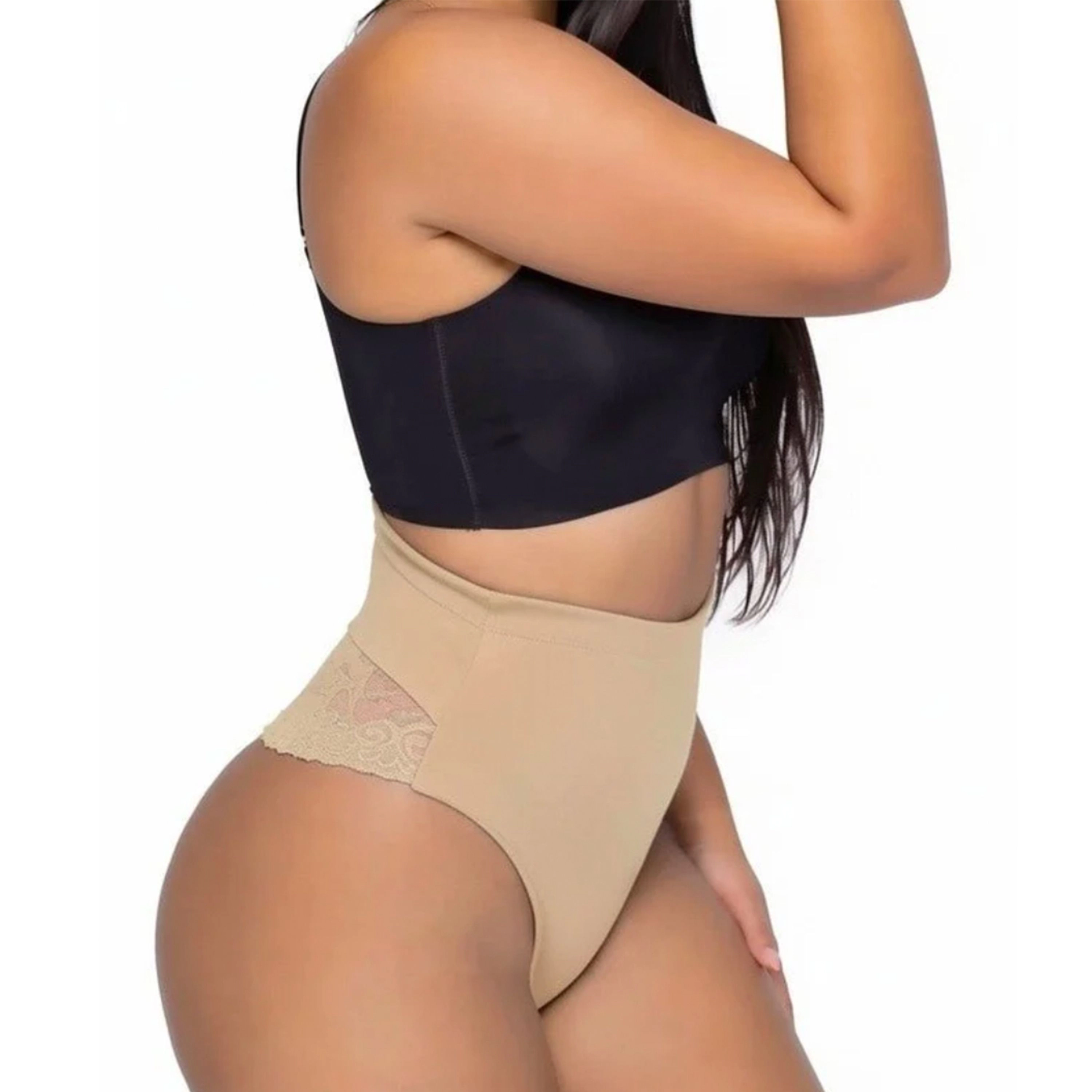 YAHAIRA Women's Thong Panty Lace Double Tummy Layer