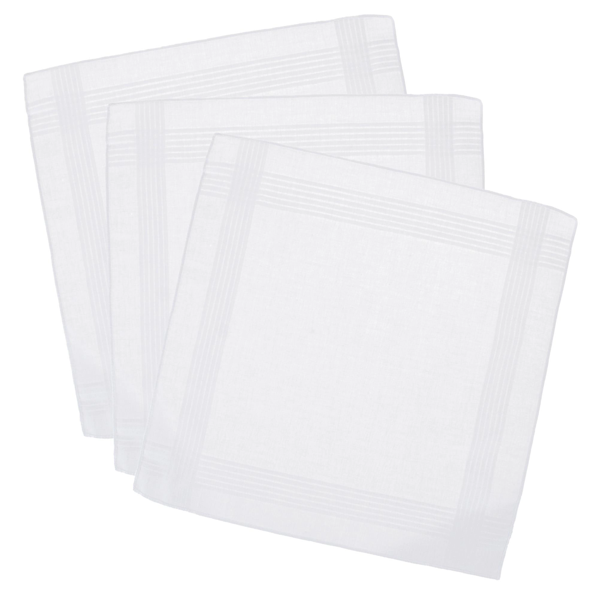 Essentials by Trafalgar Classic White 3 Pack Handkerchiefs