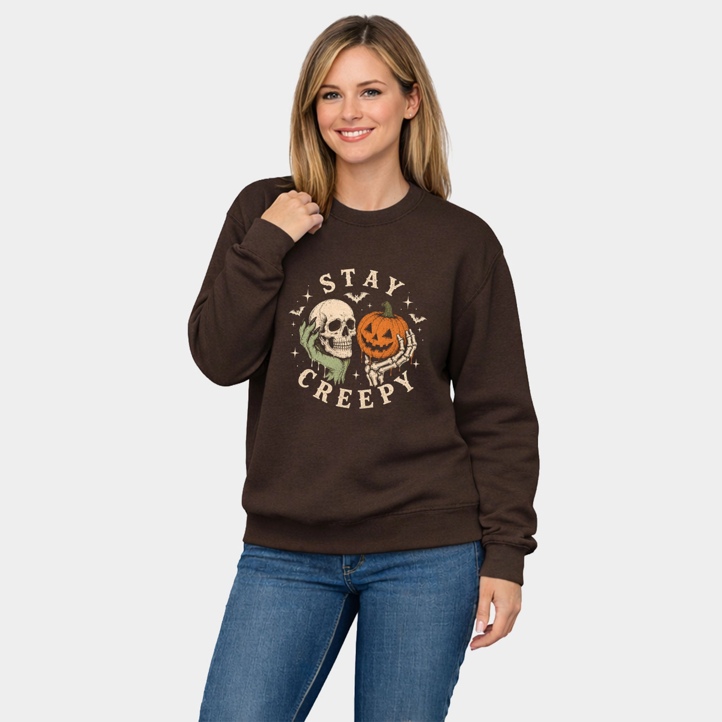 Simply Sage Market - Women's Graphic Sweatshirt Stay Creepy